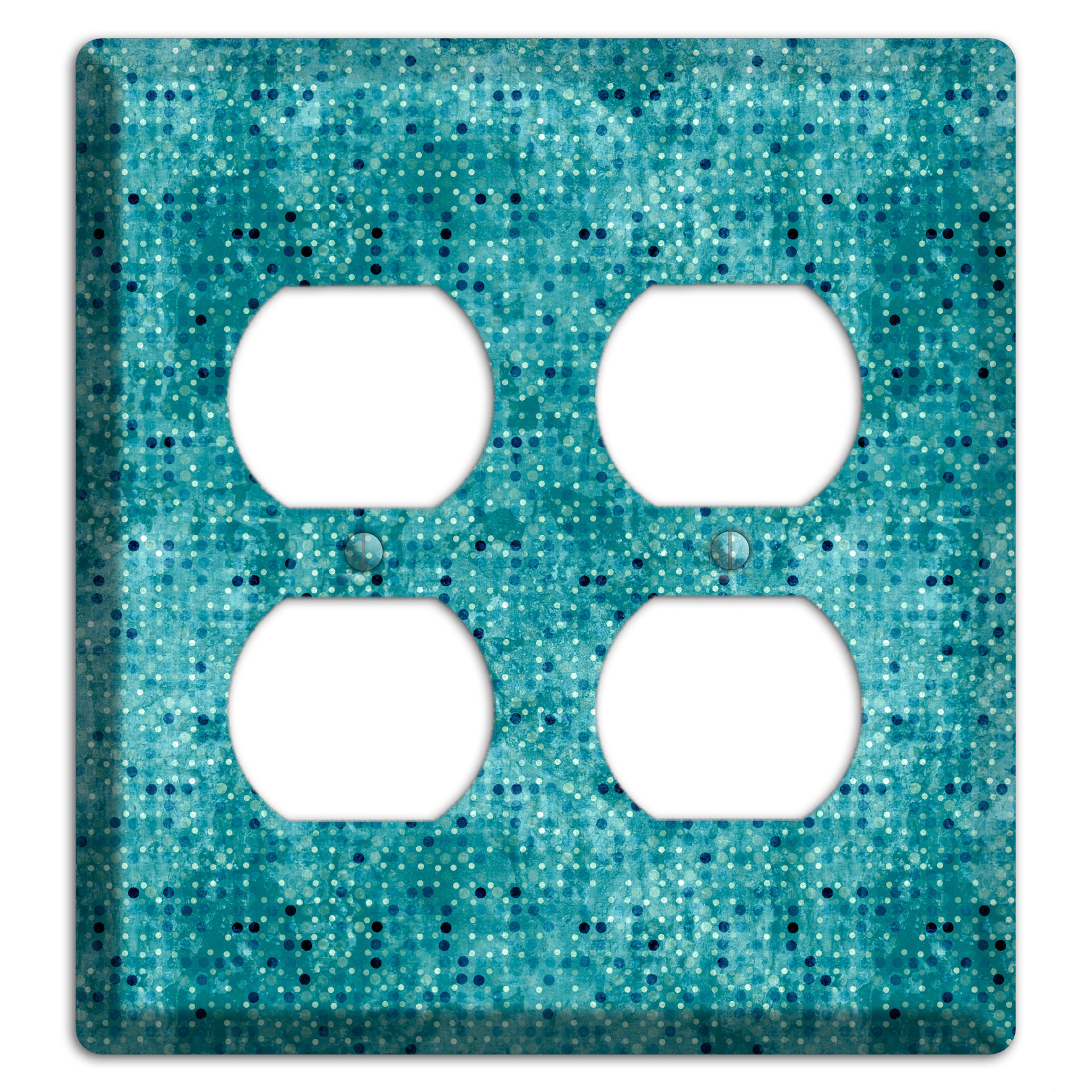 Turquoise Grunge Small Tile 2 Duplex Wallplate
