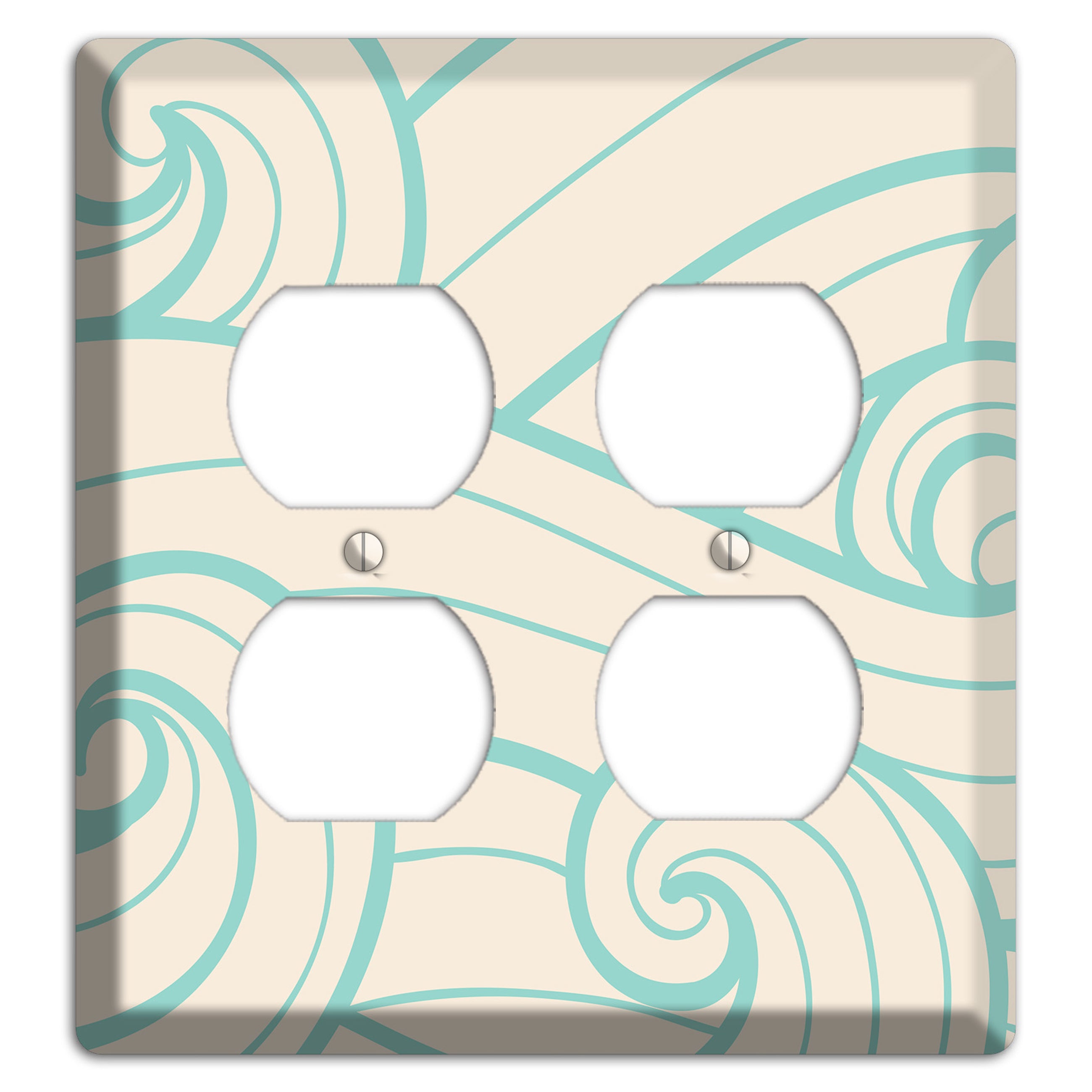 Abstract Curl Cream 2 Duplex Wallplate