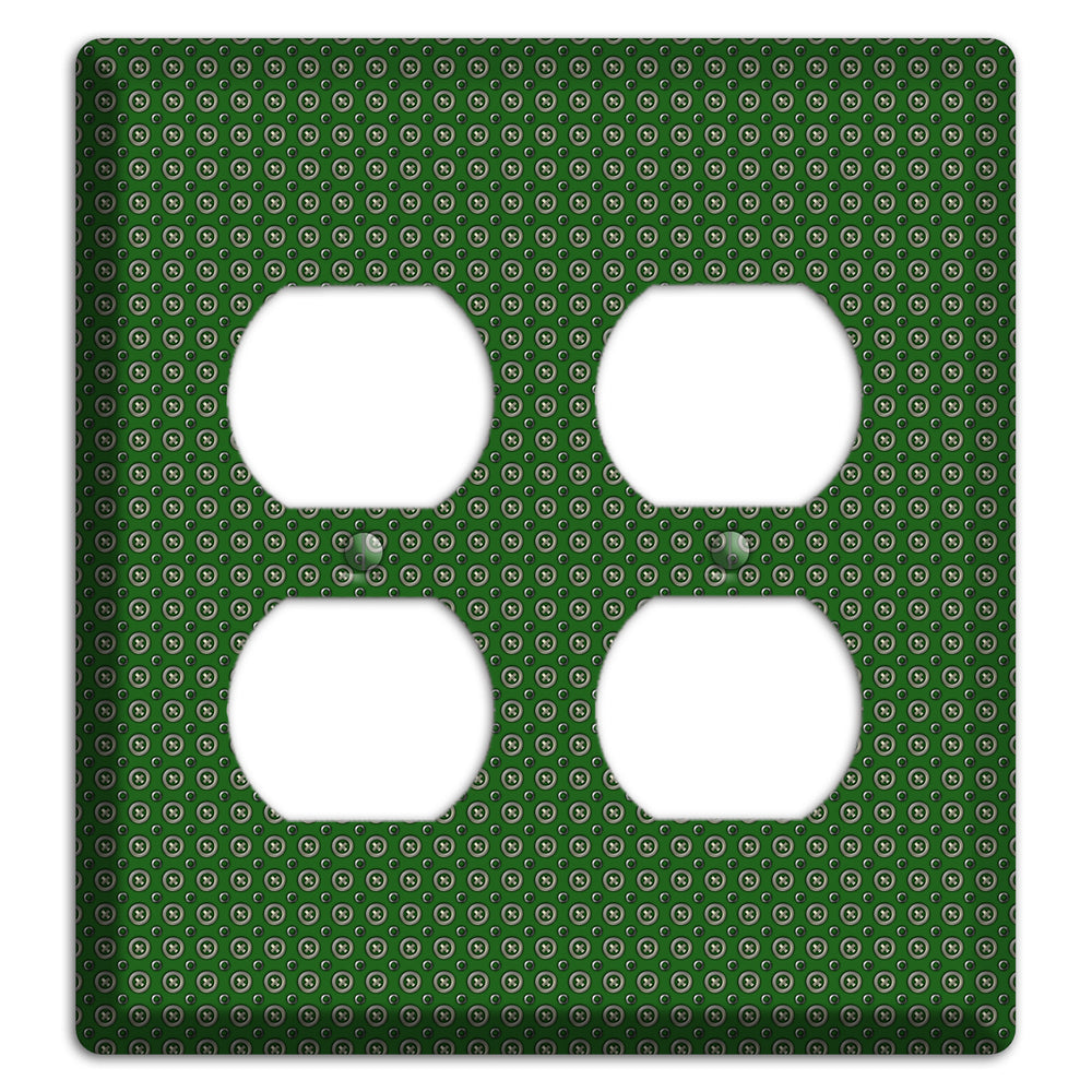 Green Concentric Dots 2 Duplex Wallplate