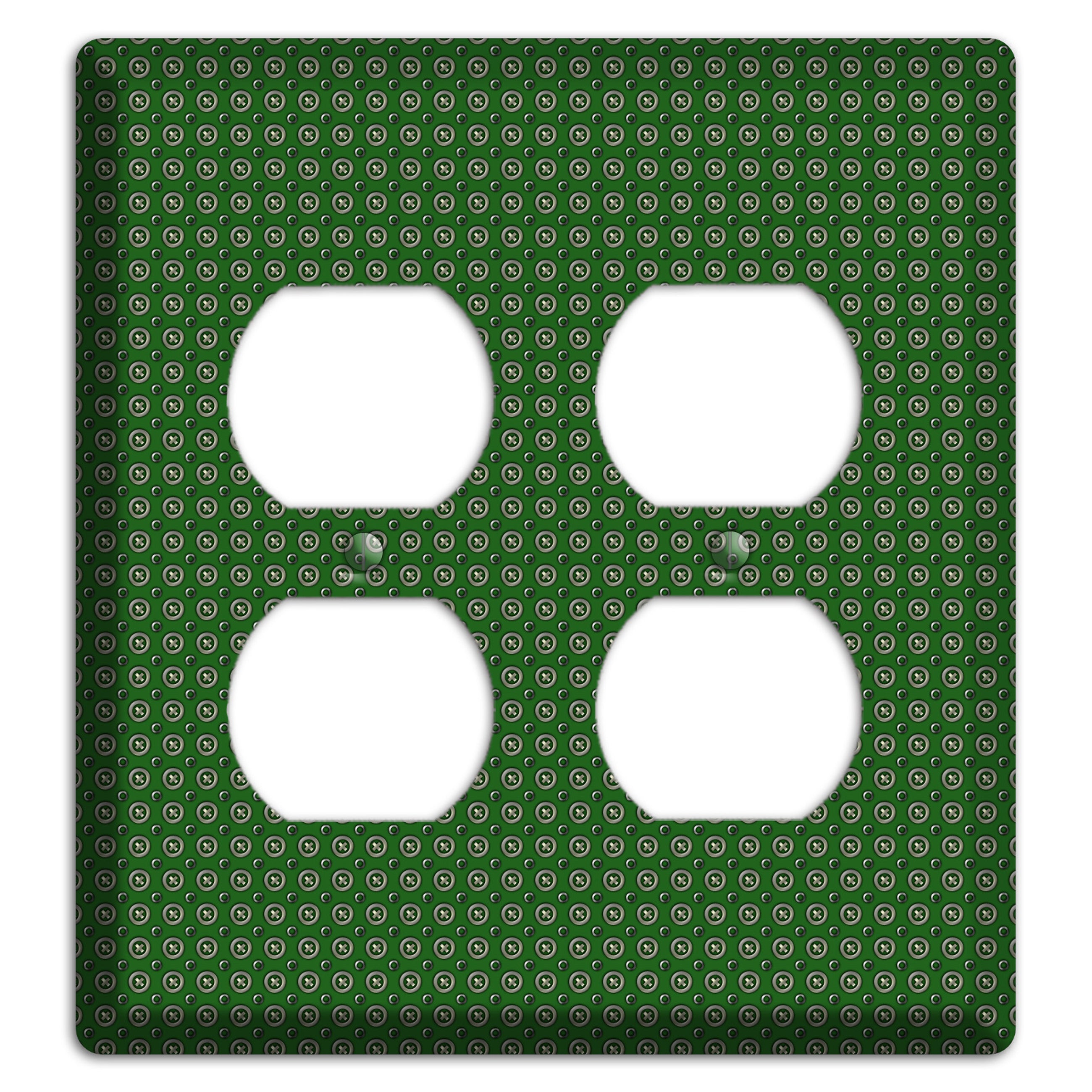 Green Concentric Dots 2 Duplex Wallplate