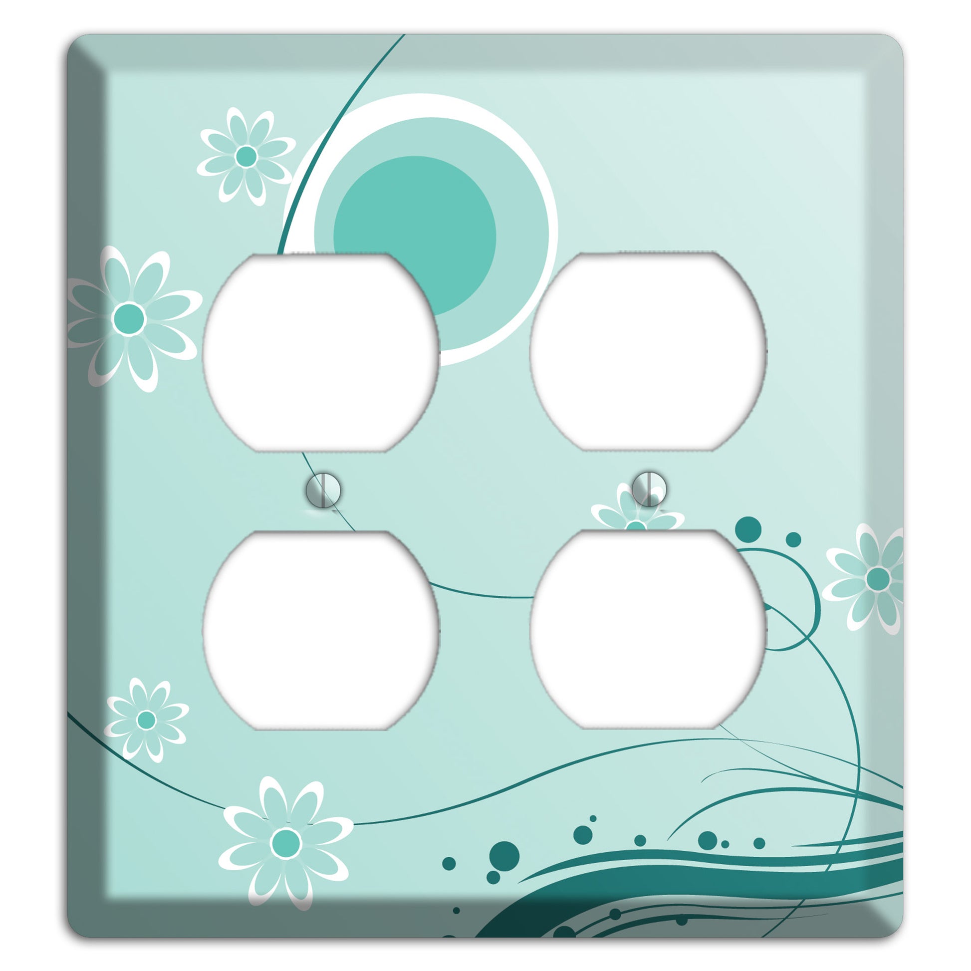 Light Green Floral 2 Duplex Wallplate