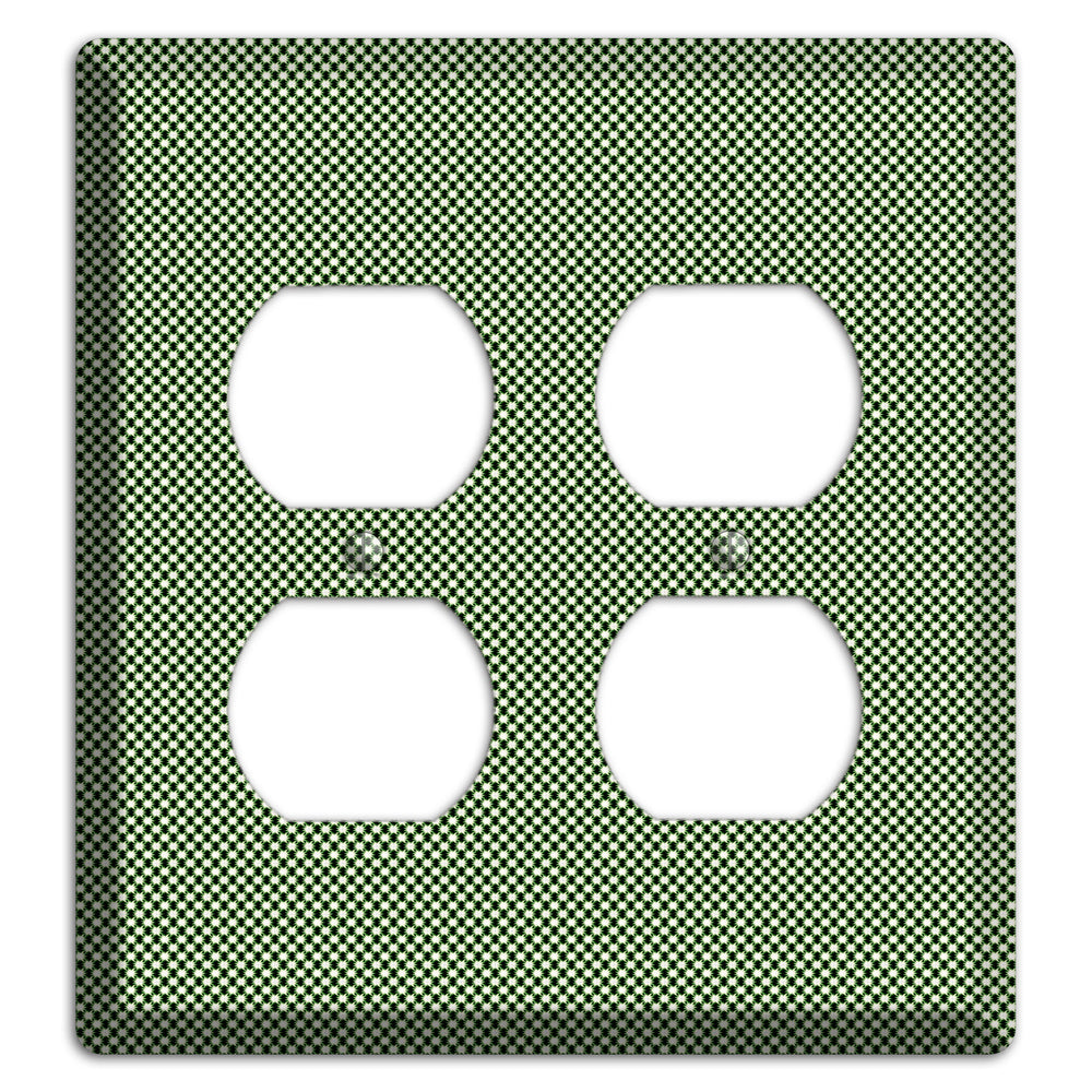 Green Tiny Check 2 Duplex Wallplate