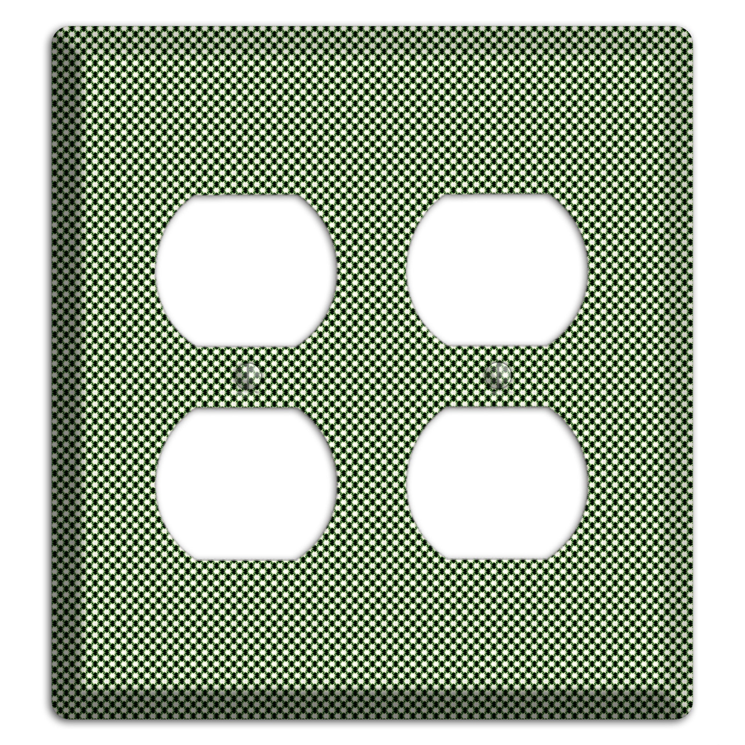 Green Tiny Check 2 Duplex Wallplate