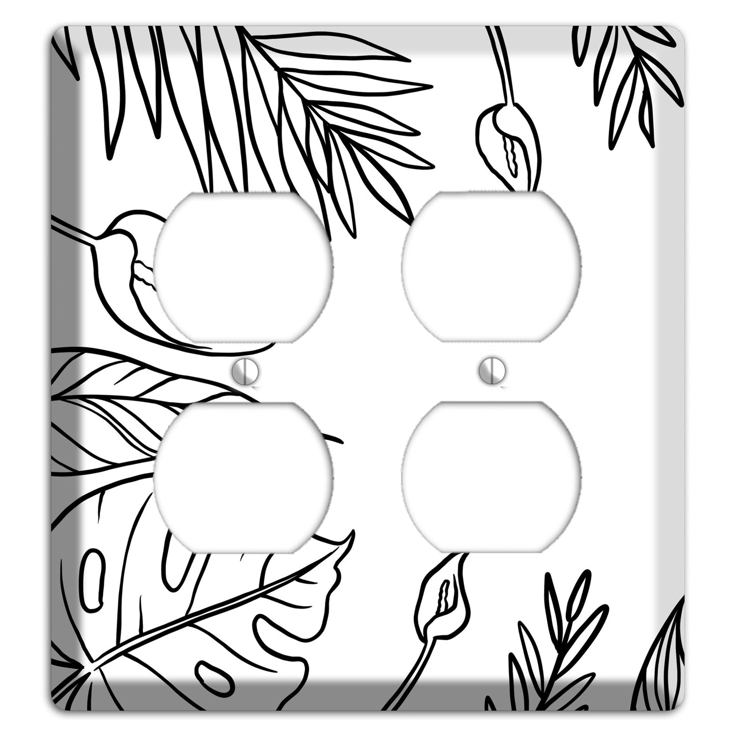 Hand-Drawn Leaves 1 2 Duplex Wallplate