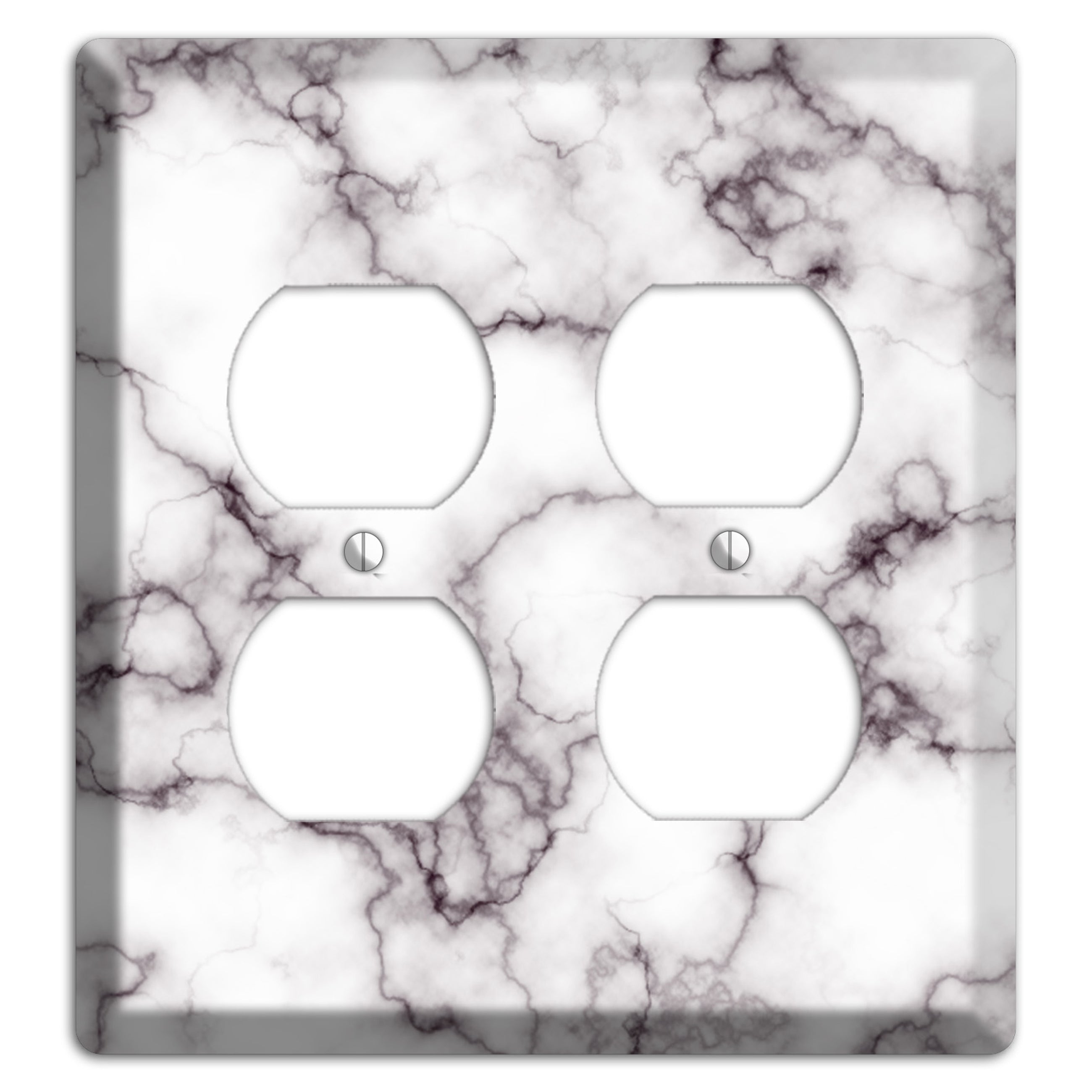 Black Stained Marble 2 Duplex Wallplate