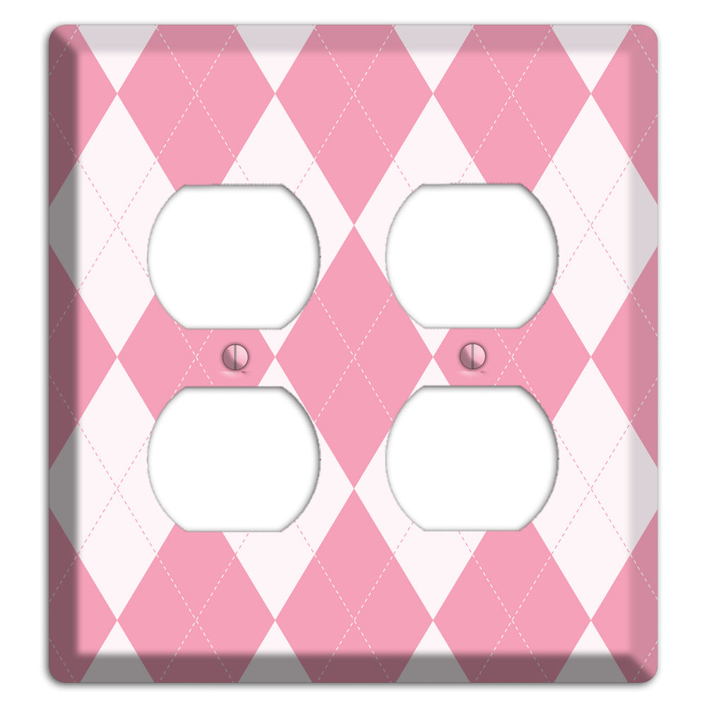 Pink Argyle 2 Duplex Wallplate