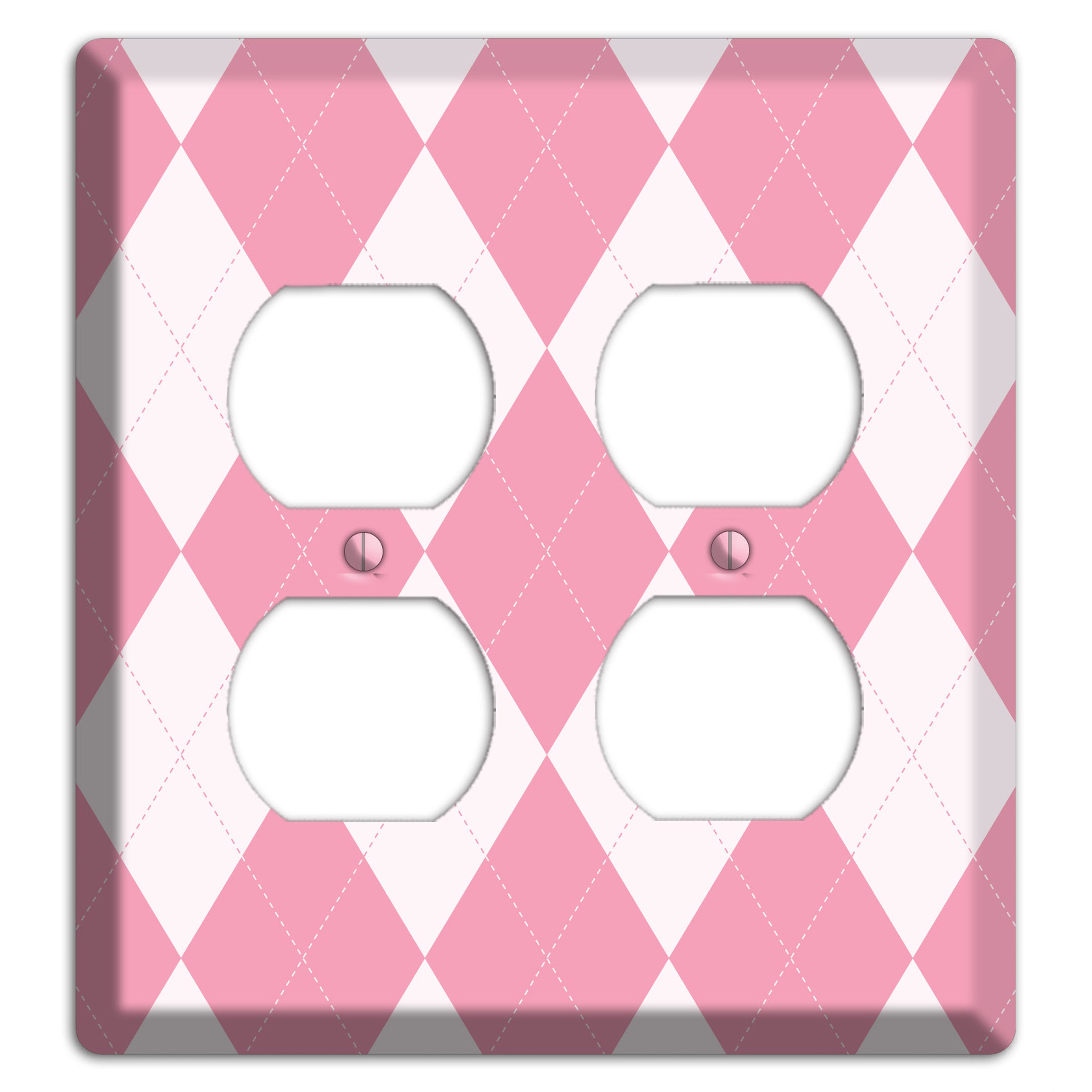 Pink Argyle 2 Duplex Wallplate