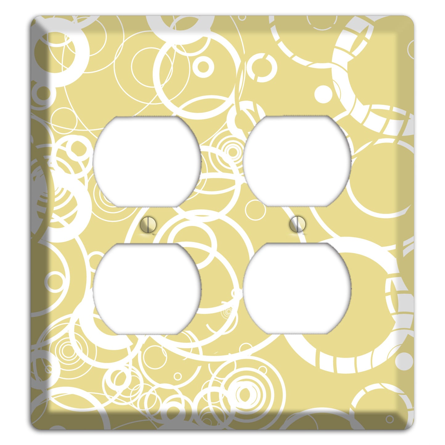 Beige with White Rings 2 Duplex Wallplate