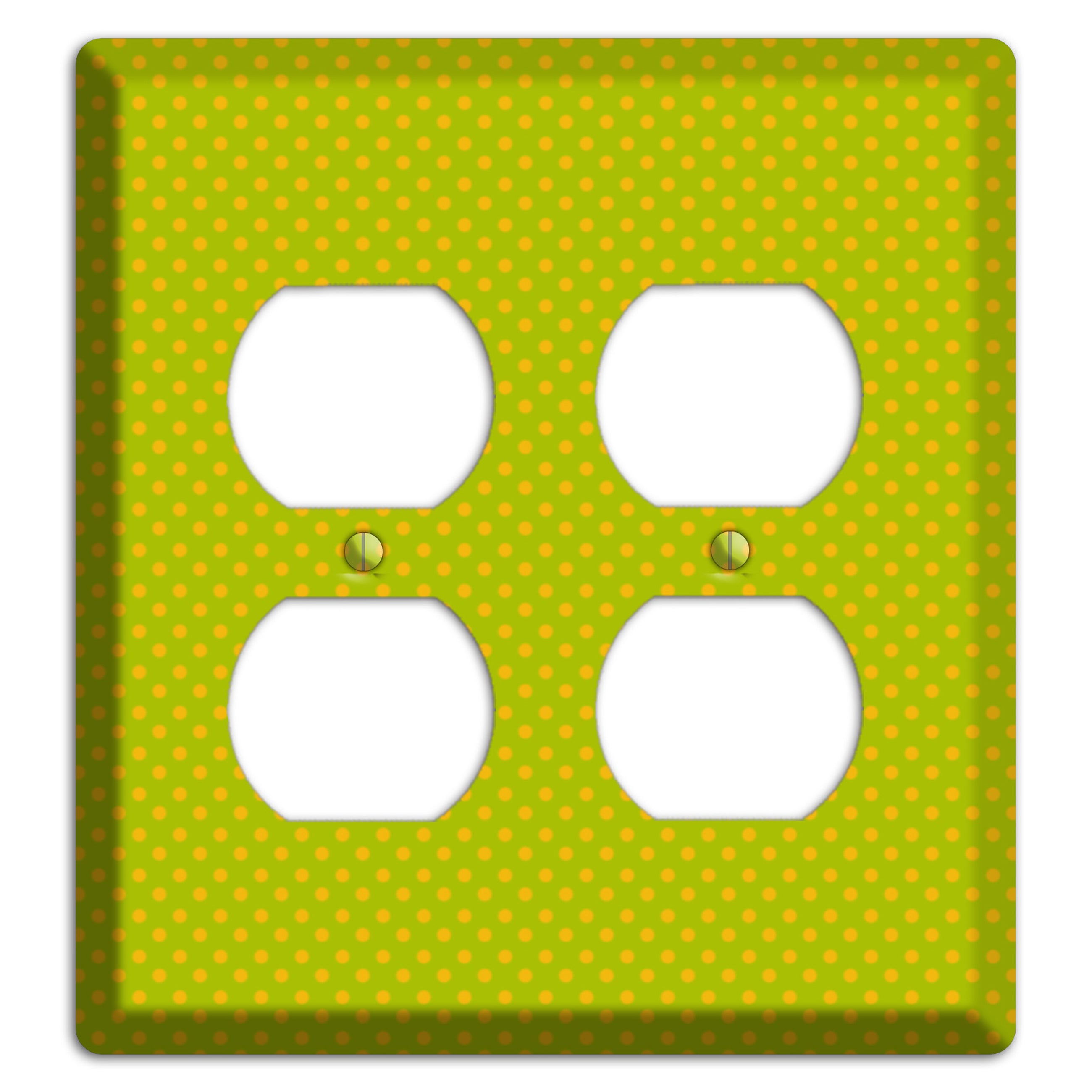 Multi Lime Tiny Polka Dots 2 Duplex Wallplate
