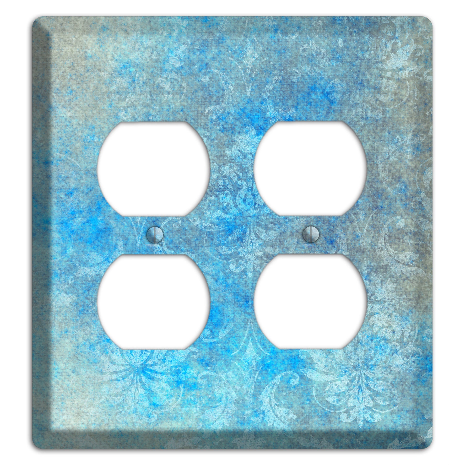 Picton Blue Whimsical Damask 2 Duplex Wallplate