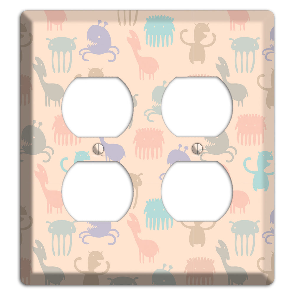 Green Grunge Floral Contour 2 Duplex Wallplate