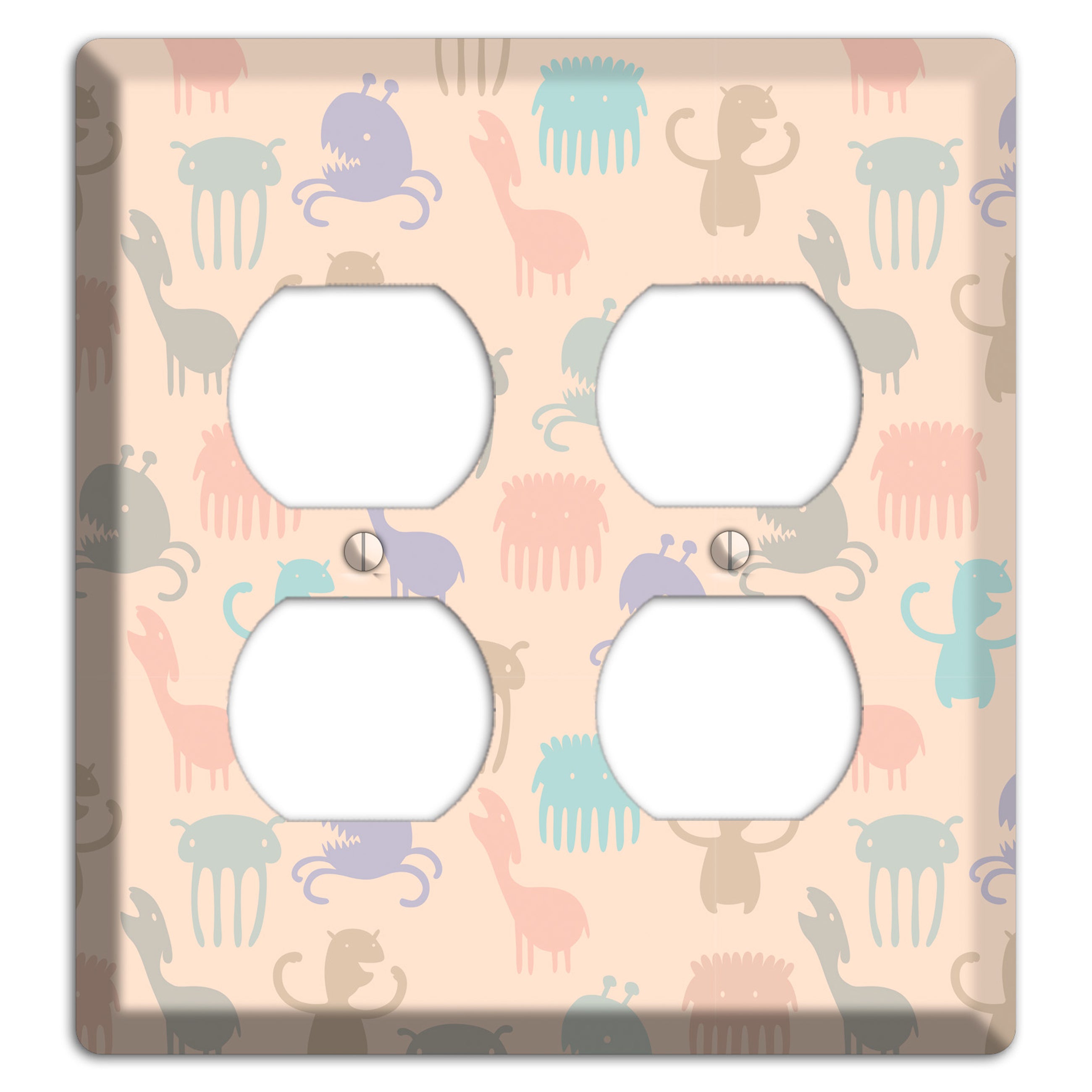 Green Grunge Floral Contour 2 Duplex Wallplate