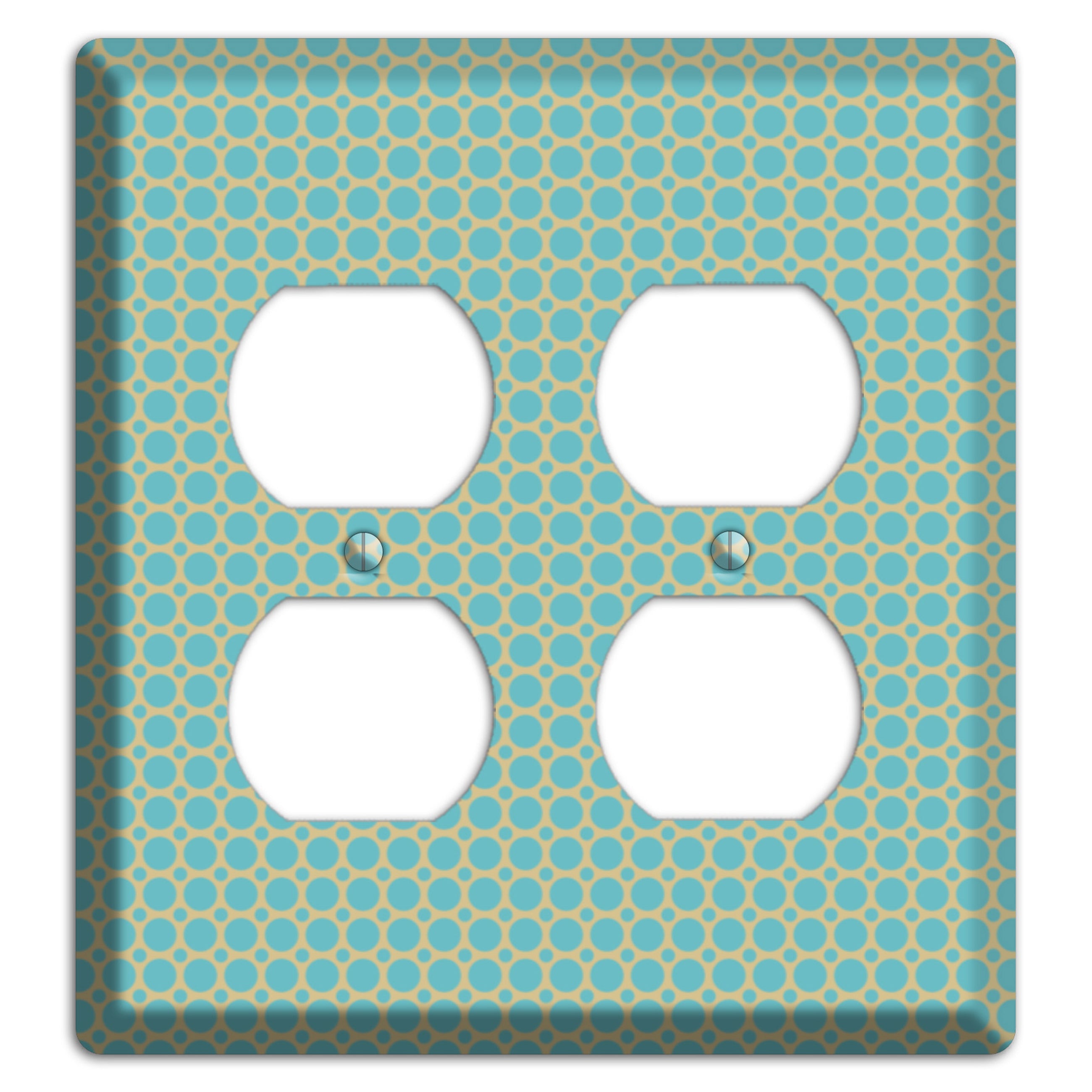 Dusty Blue Tiled Multi Small Dots 2 Duplex Wallplate