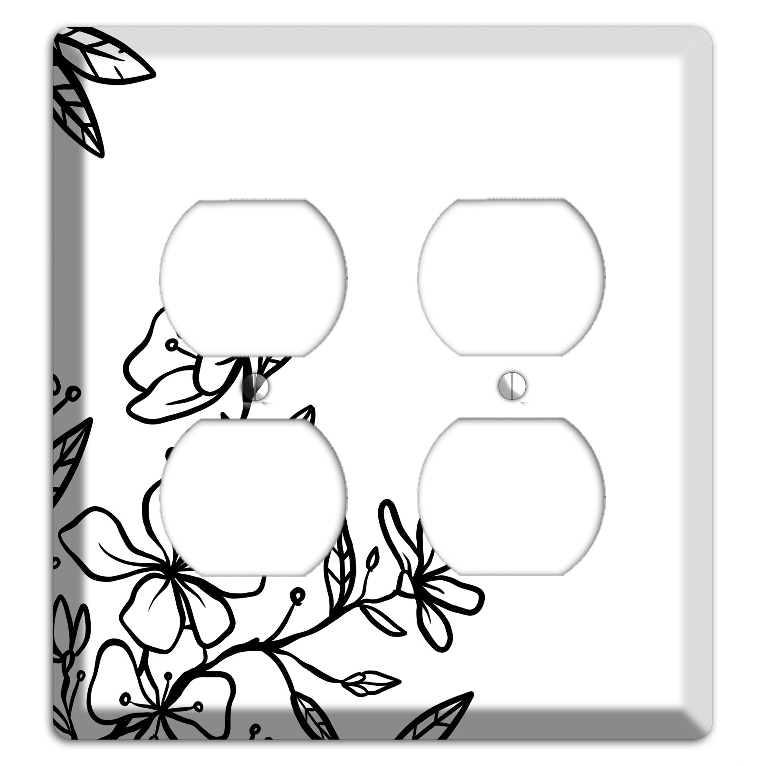 Hand-Drawn Floral 18 2 Duplex Wallplate