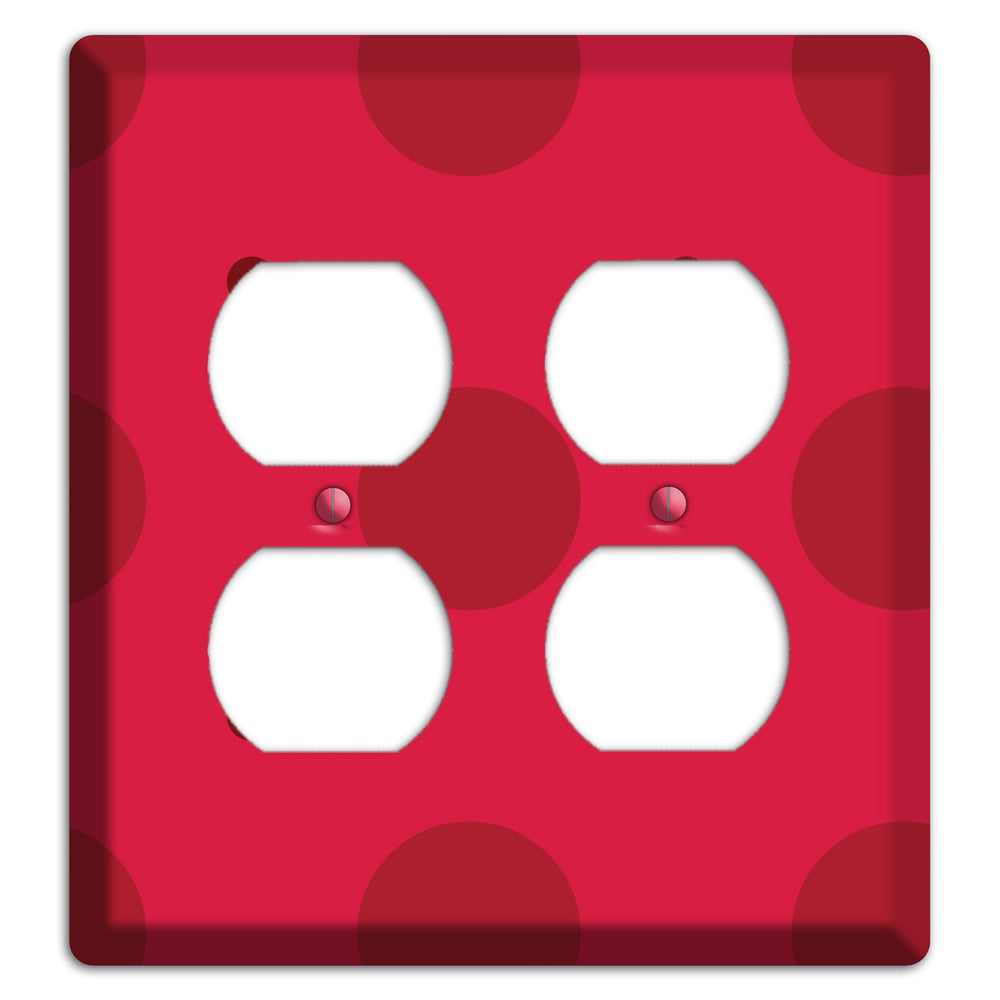 Red with Red Multi Tiled Medium Dots 2 Duplex Wallplate