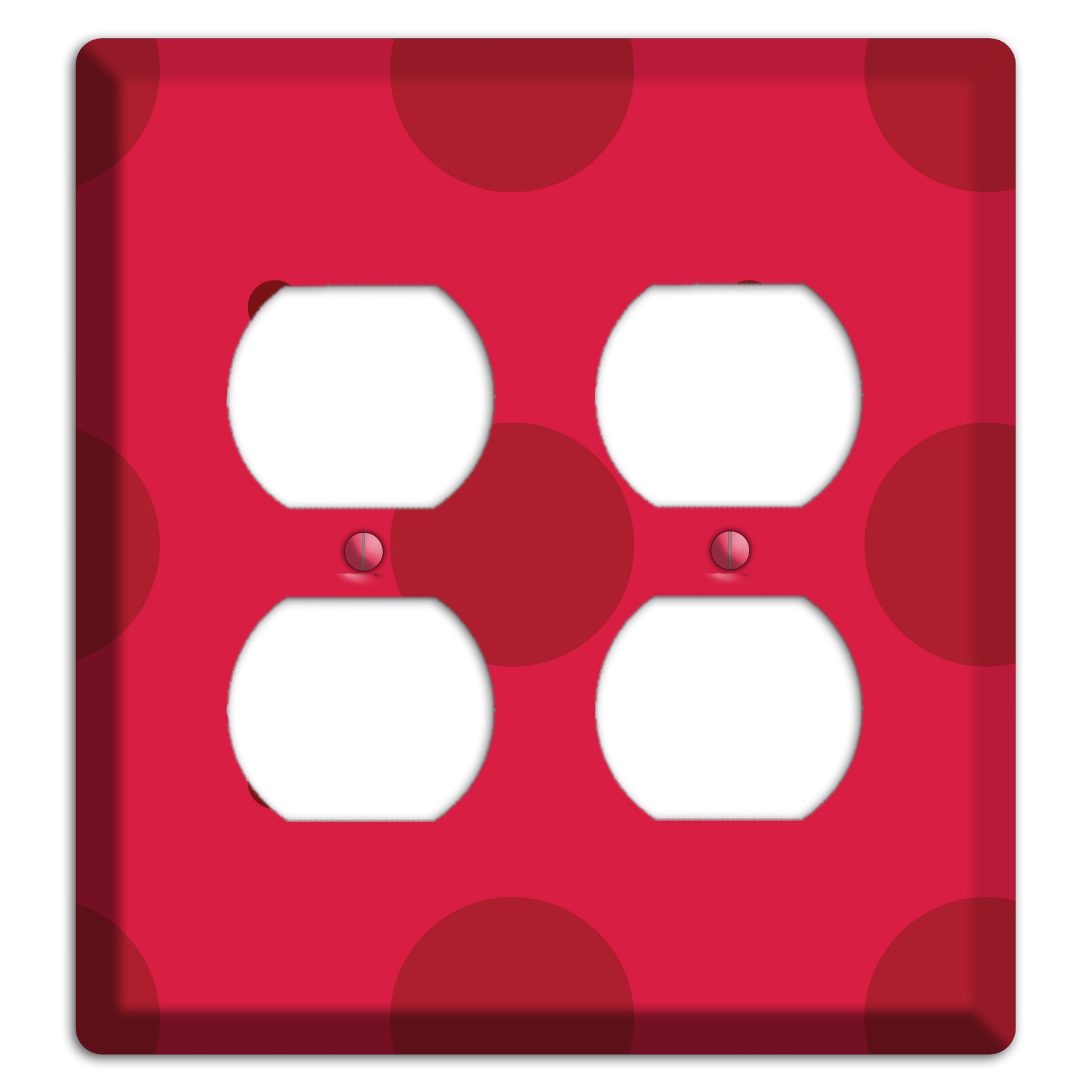 Red with Red Multi Tiled Medium Dots 2 Duplex Wallplate