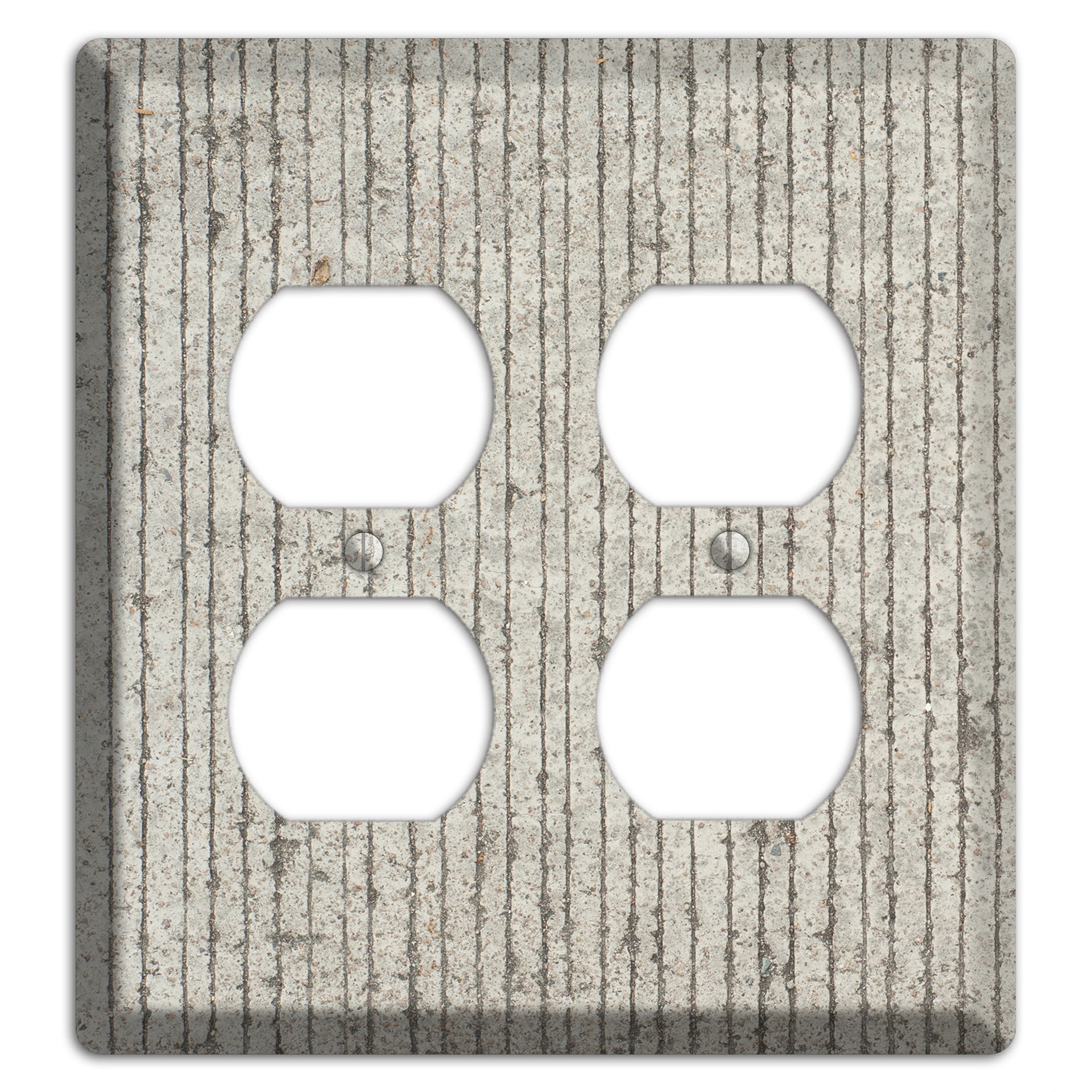 Vertical Concrete 2 Duplex Wallplate