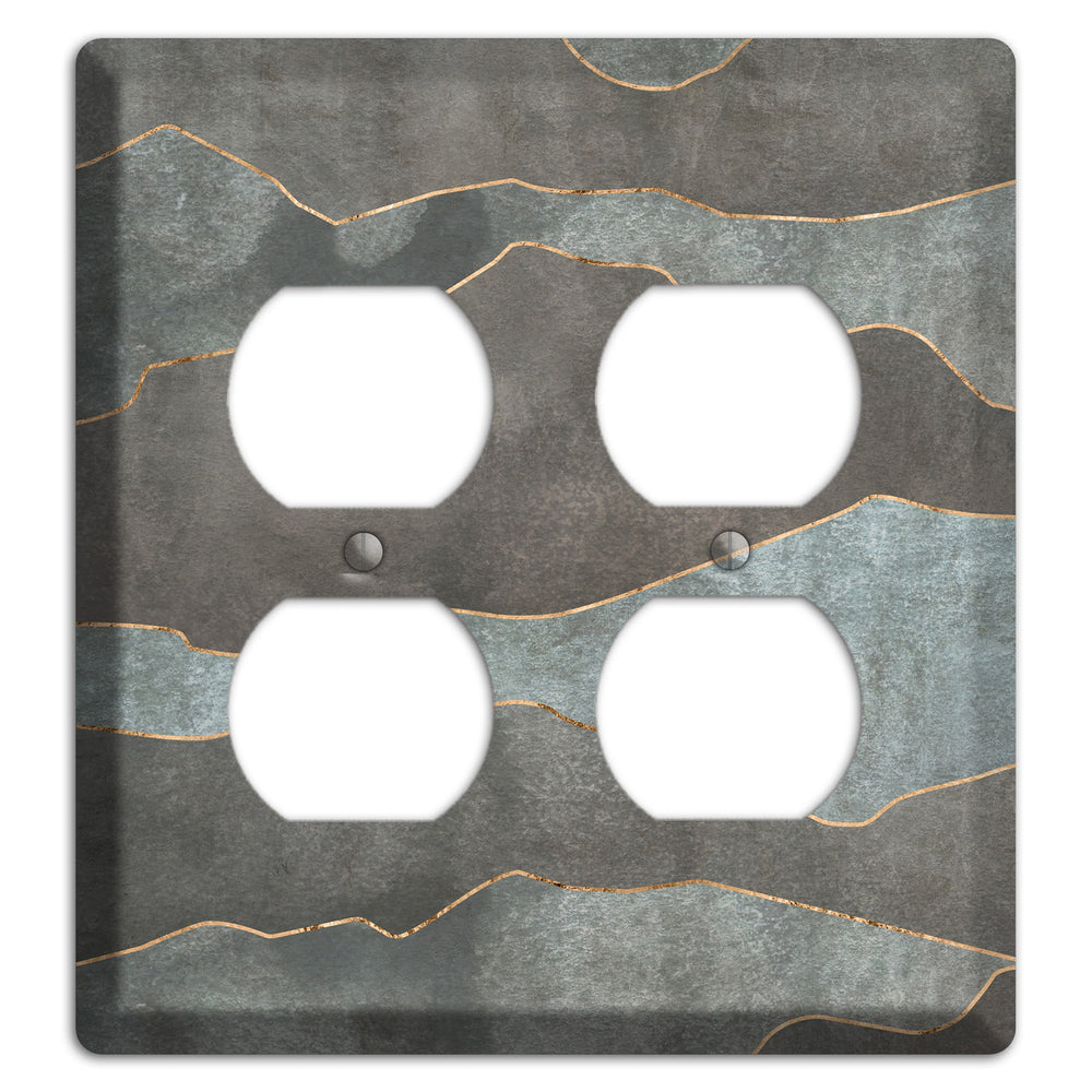 Dusty Blue Mountain Range 2 Duplex Wallplate