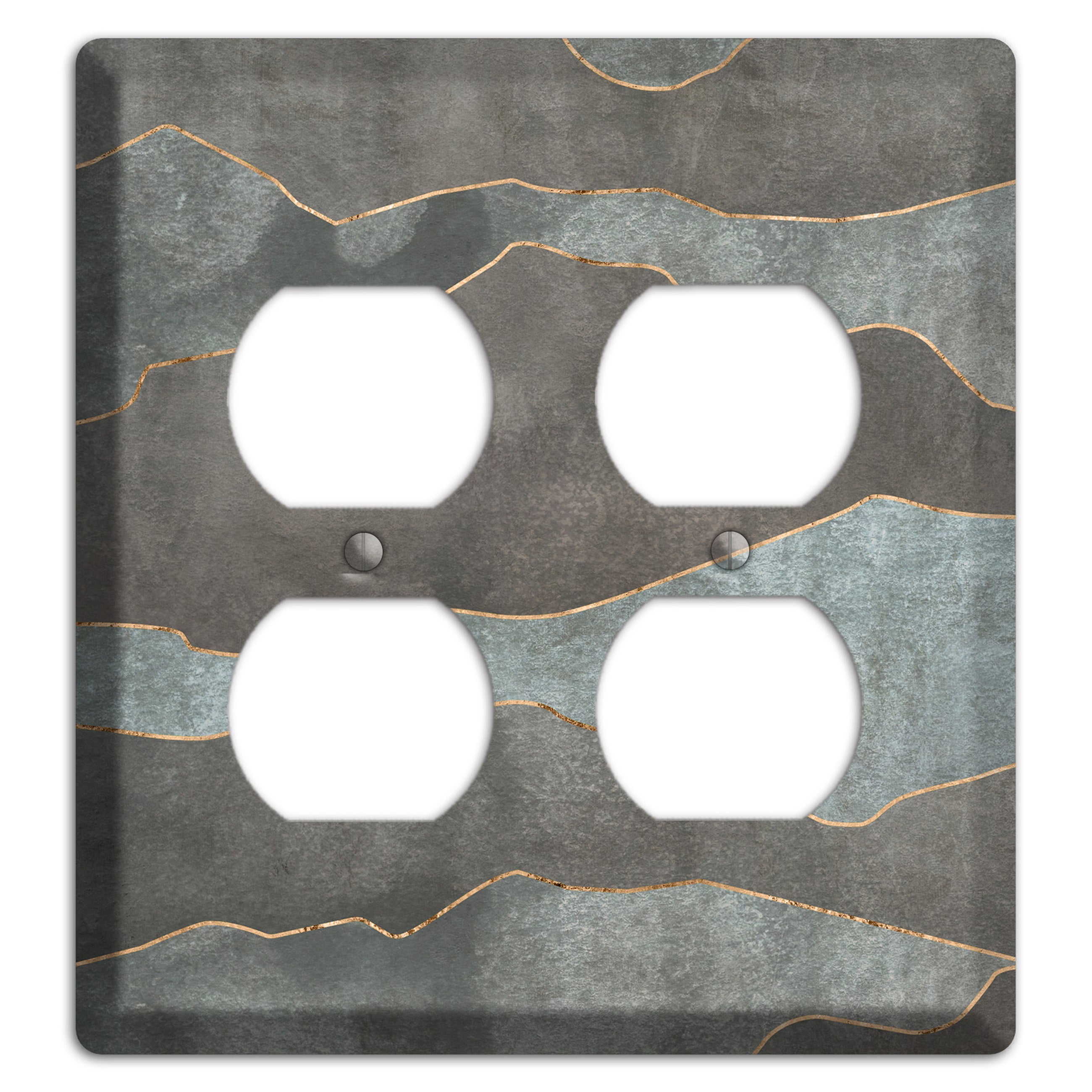 Dusty Blue Mountain Range 2 Duplex Wallplate