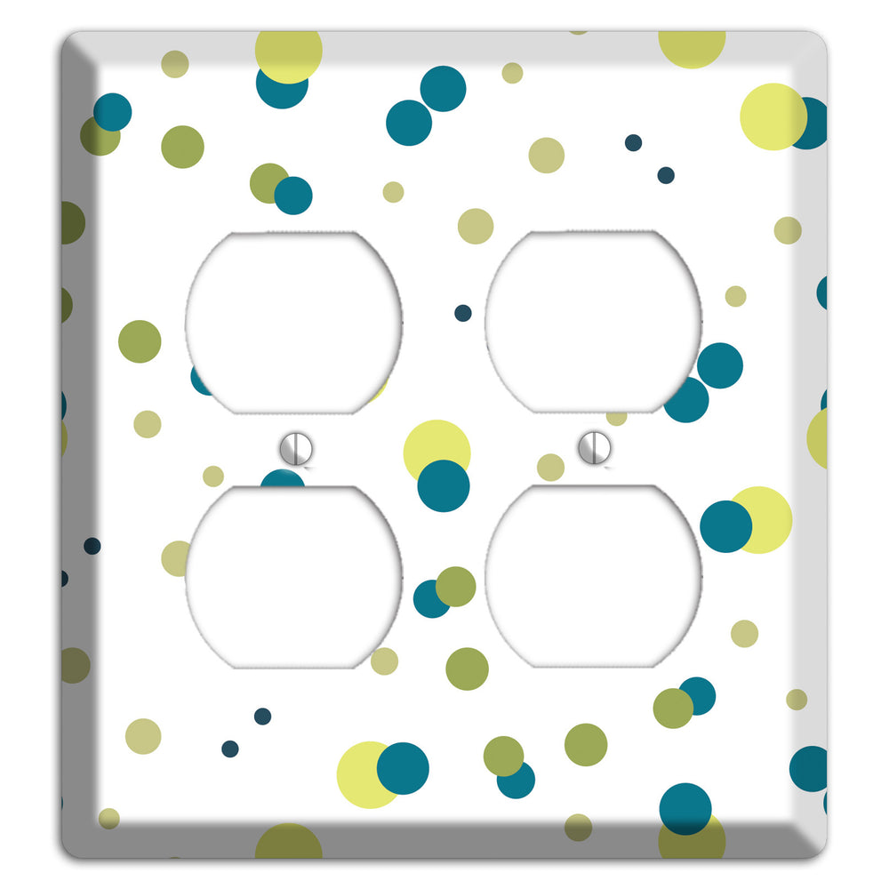Multi Olive and Jade Small Dots 2 Duplex Wallplate