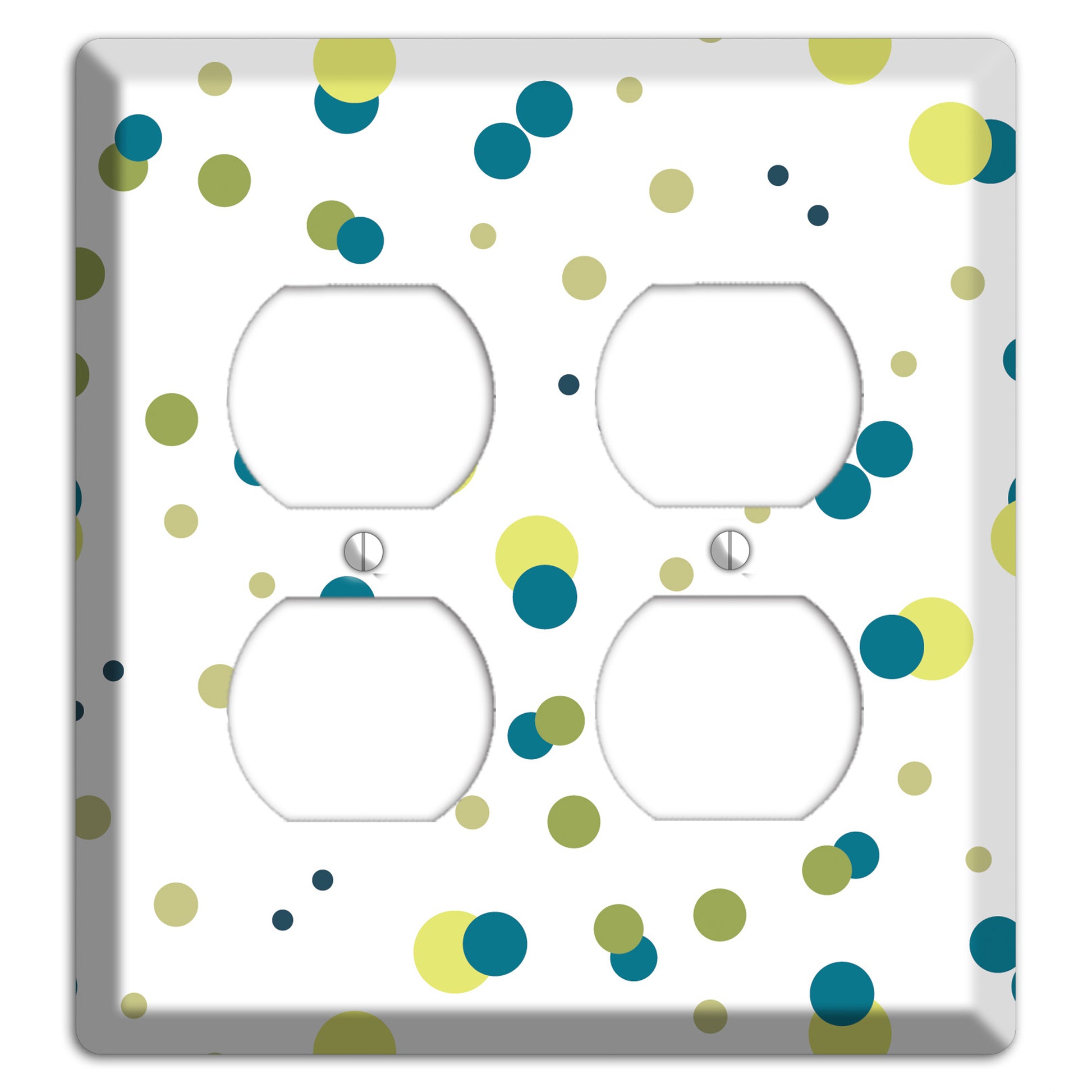 Multi Olive and Jade Small Dots 2 Duplex Wallplate