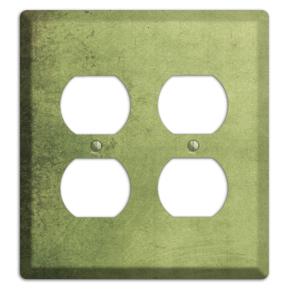 Green Smoke Vintage Grunge 2 Duplex Wallplate