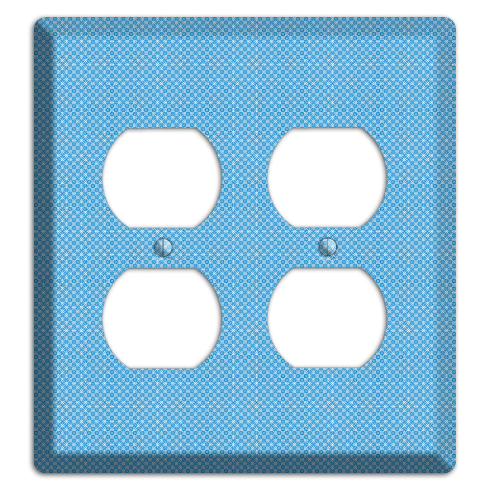 Light Blue Tiny Check 2 Duplex Wallplate