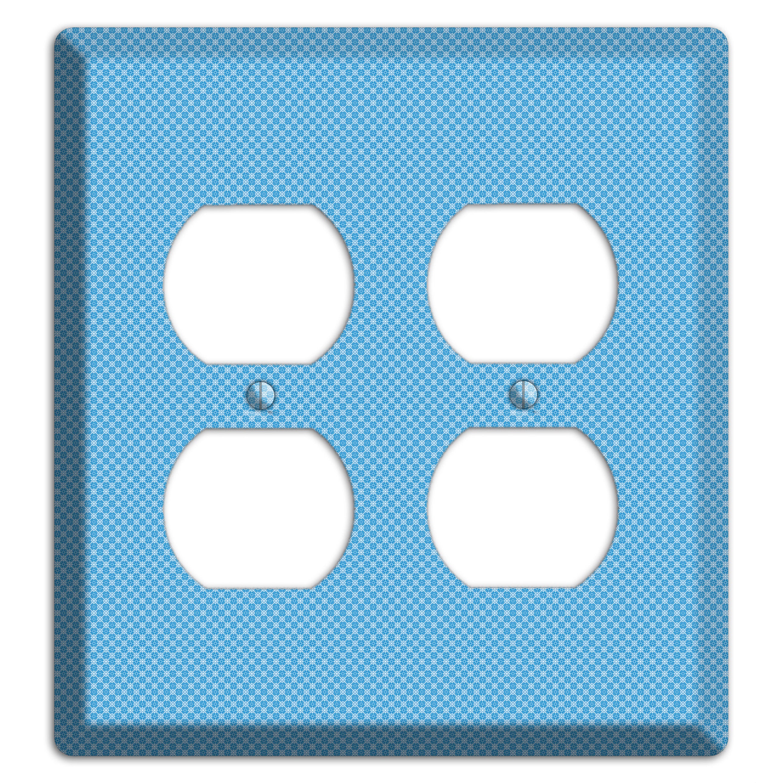 Light Blue Tiny Check 2 Duplex Wallplate