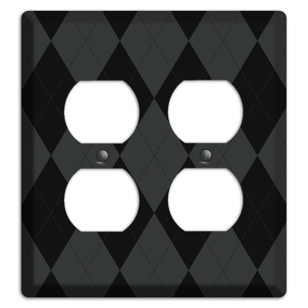 Gray and Black Argyle 2 Duplex Wallplate