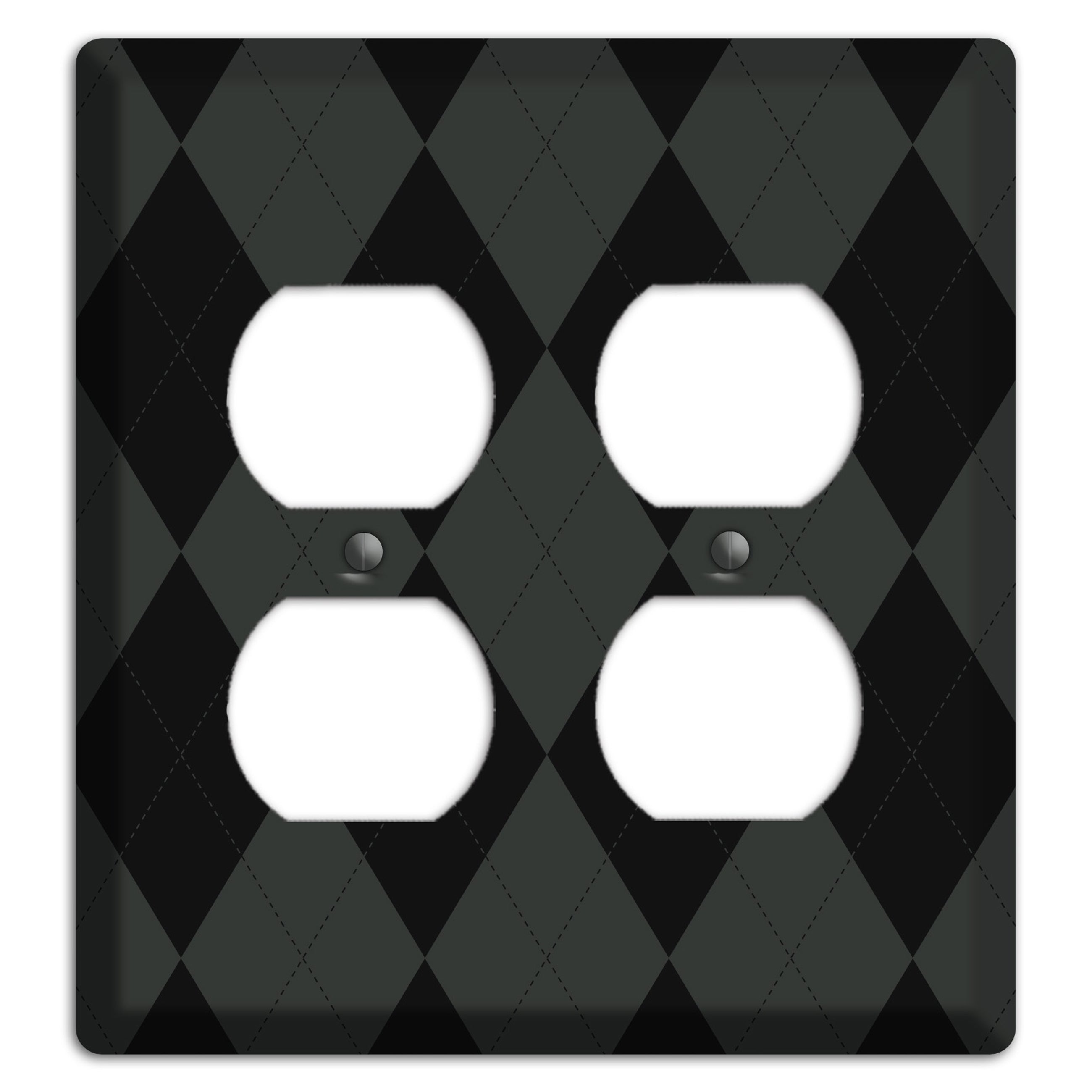 Gray and Black Argyle 2 Duplex Wallplate