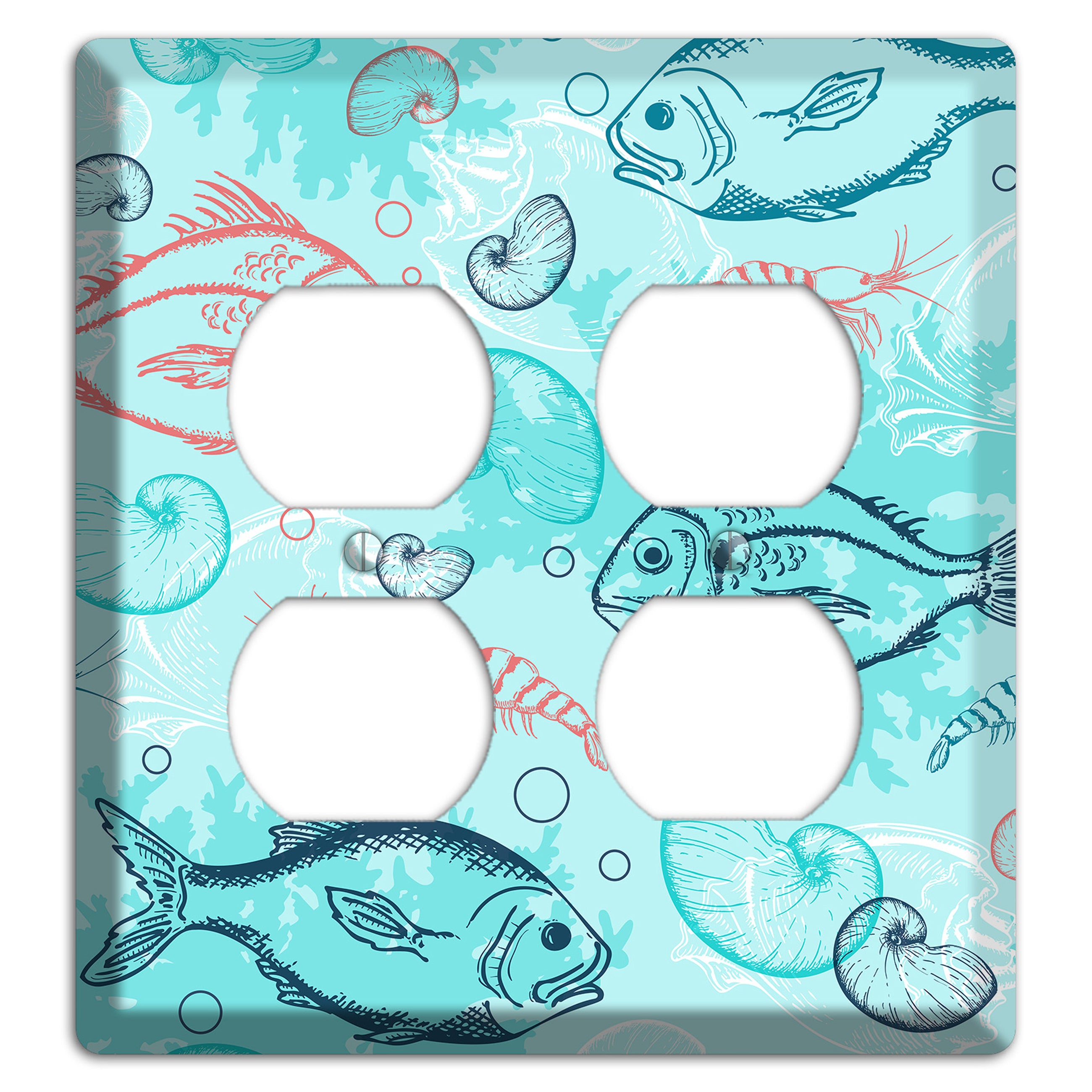 Mixed Sea Life Style 24 2 Duplex Wallplate