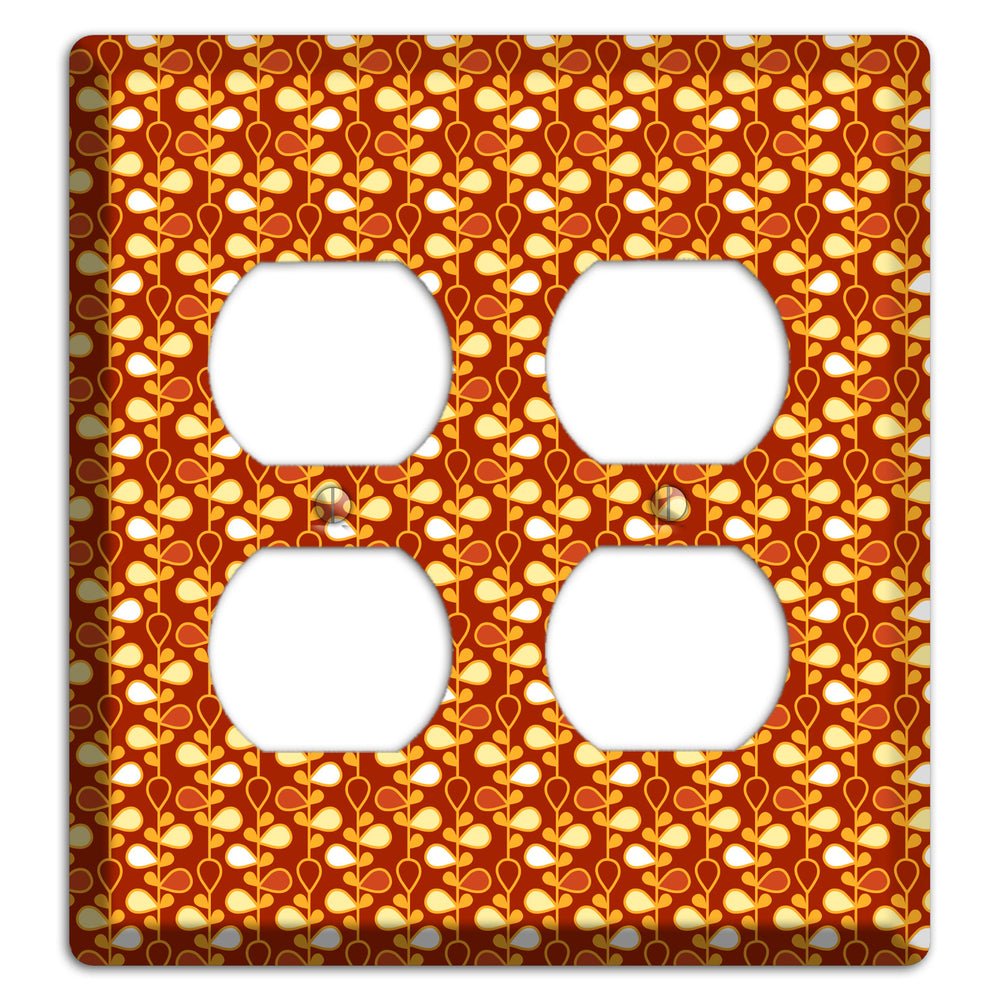 Maroon Teardrop Vine 2 Duplex Wallplate