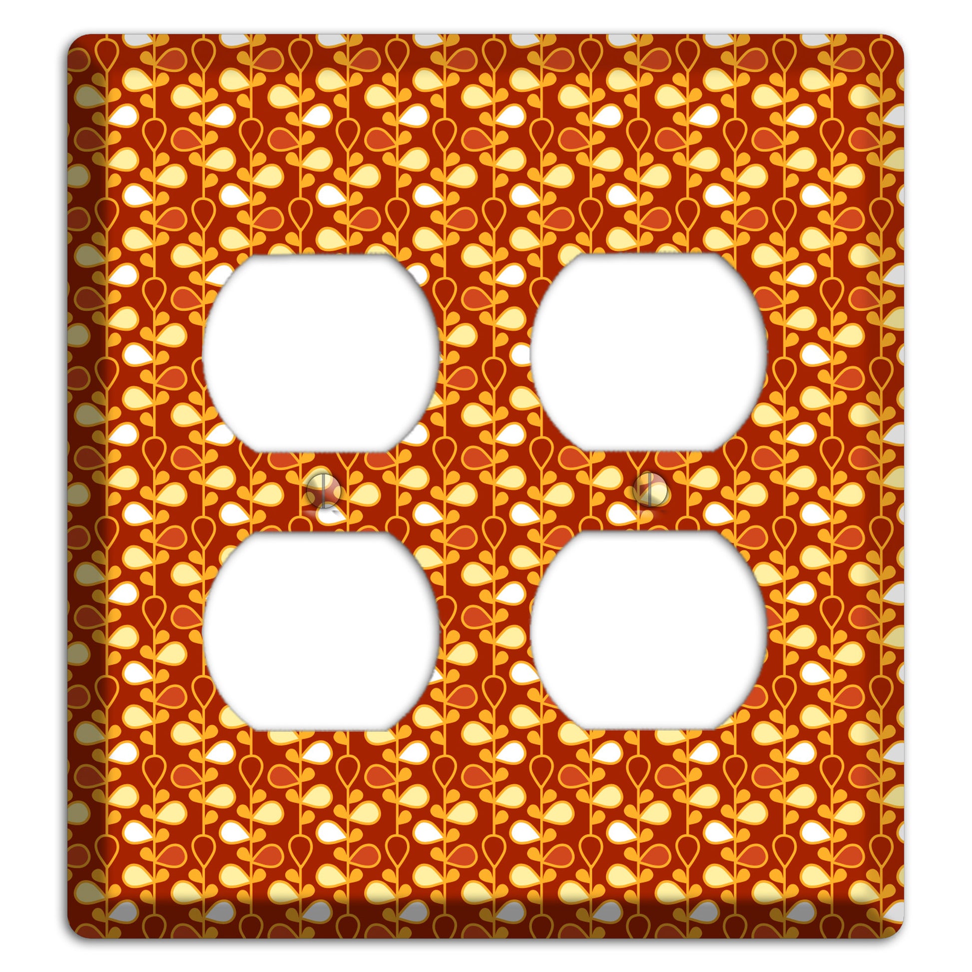 Maroon Teardrop Vine 2 Duplex Wallplate