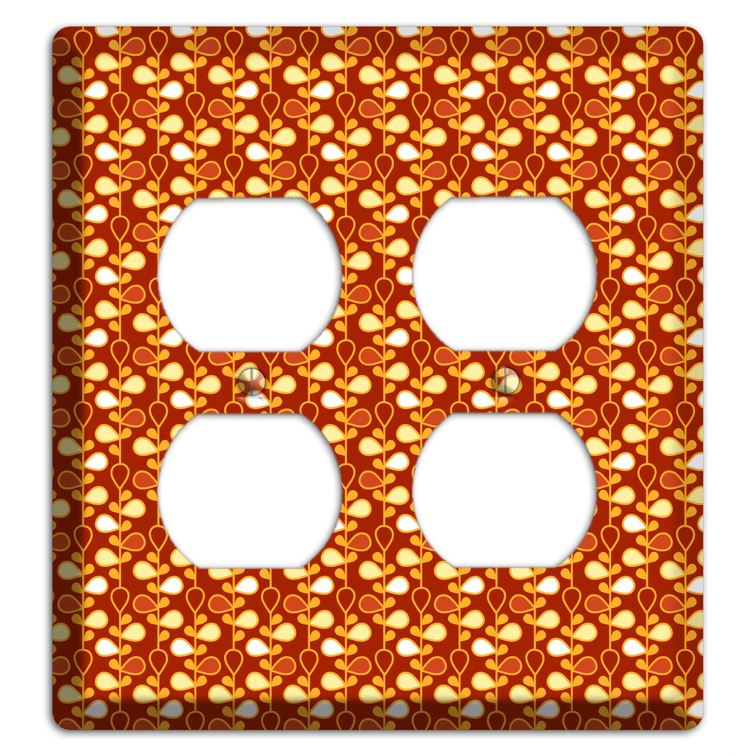 Maroon Teardrop Vine 2 Duplex Wallplate