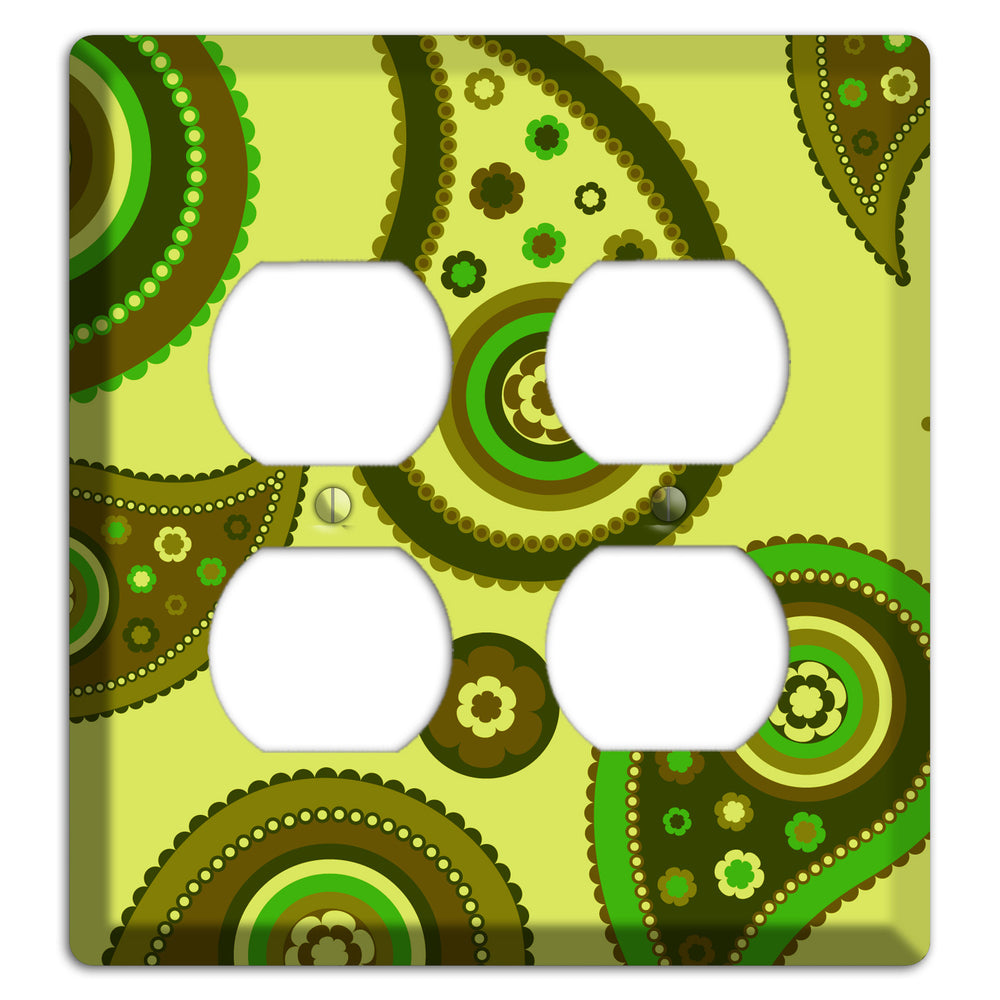 Bright Green Paisley 2 Duplex Wallplate