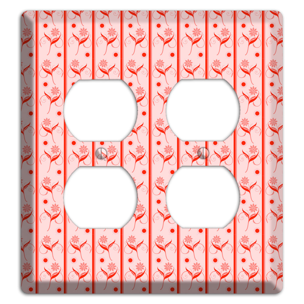 Salmon Floral Pattern 2 Duplex Wallplate
