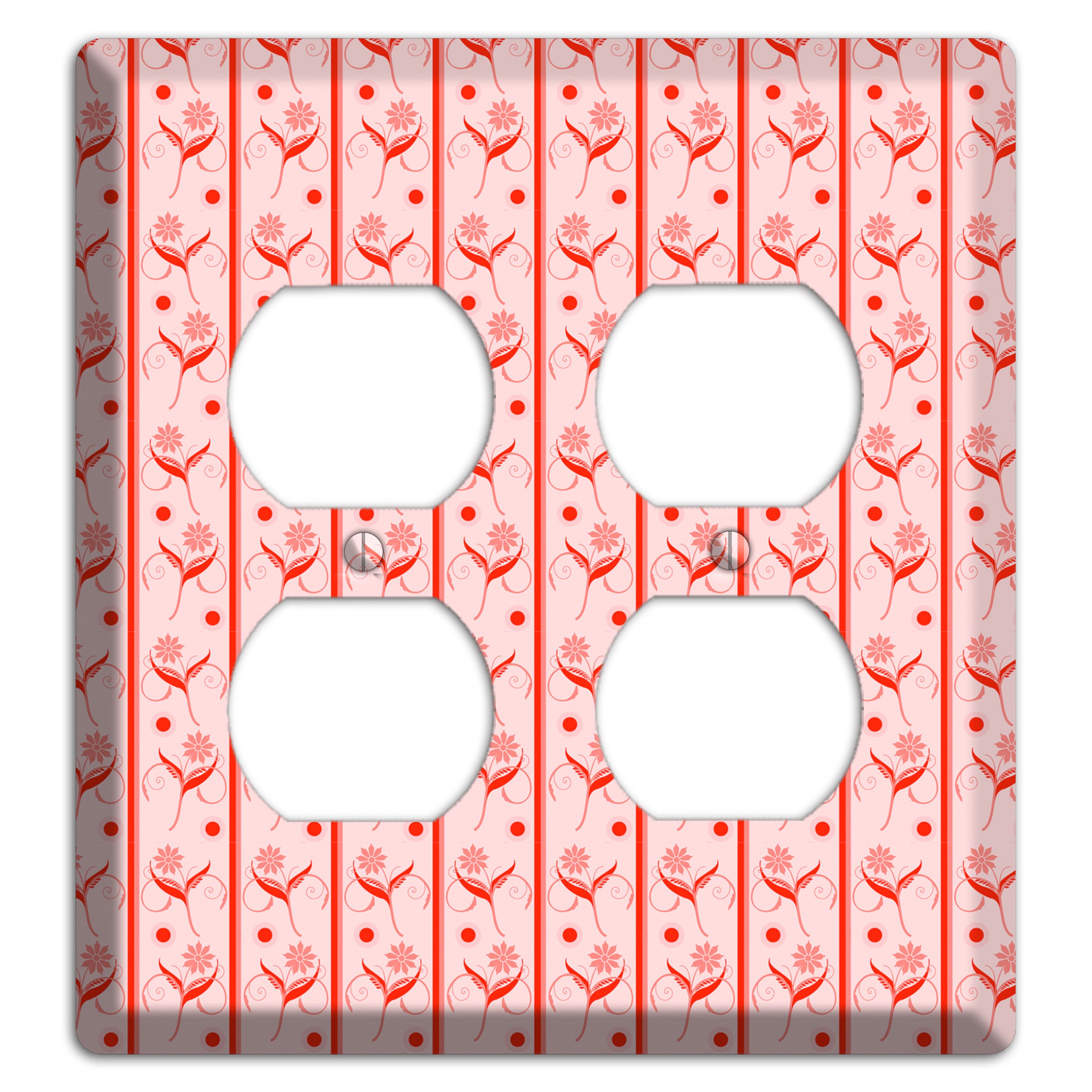 Salmon Floral Pattern 2 Duplex Wallplate