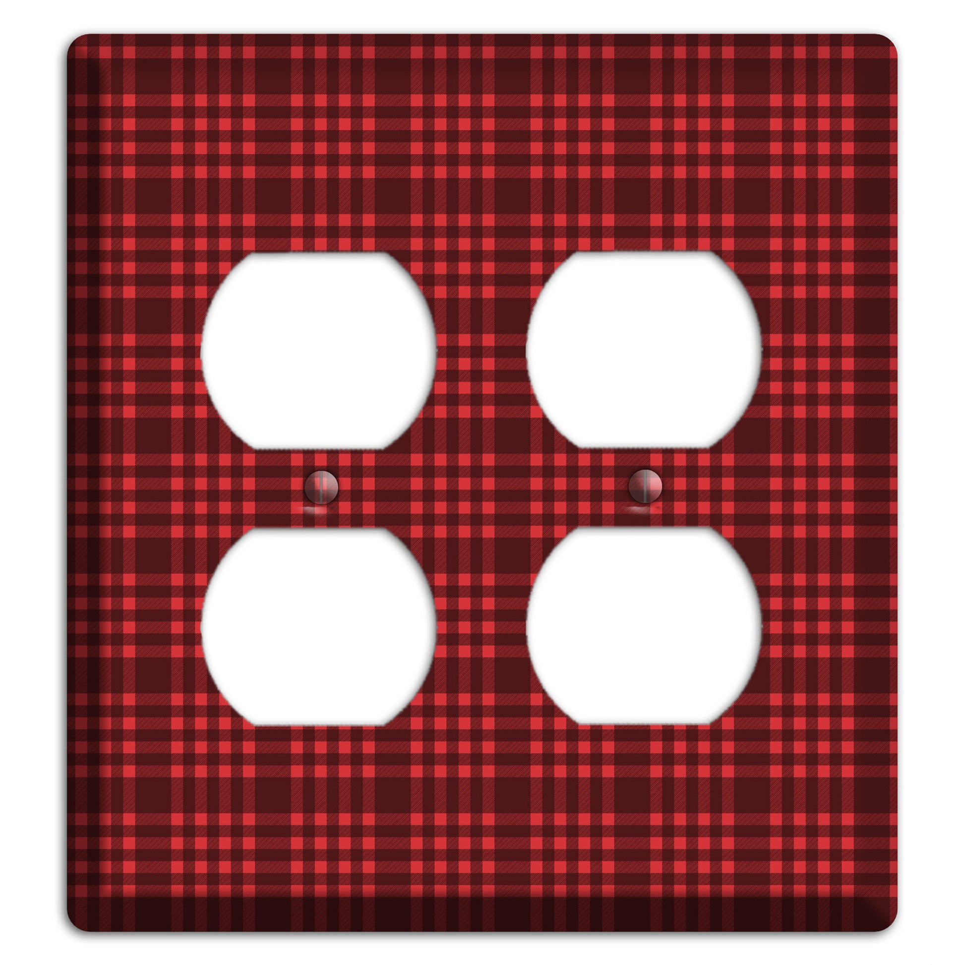 Maroon Plaid 2 Duplex Wallplate
