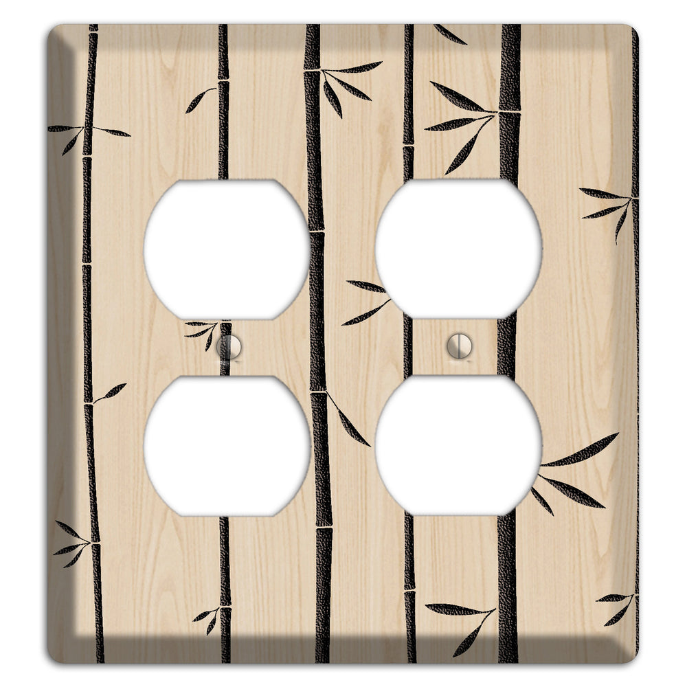 Bamboo Wood Lasered 2 Duplex Wallplate