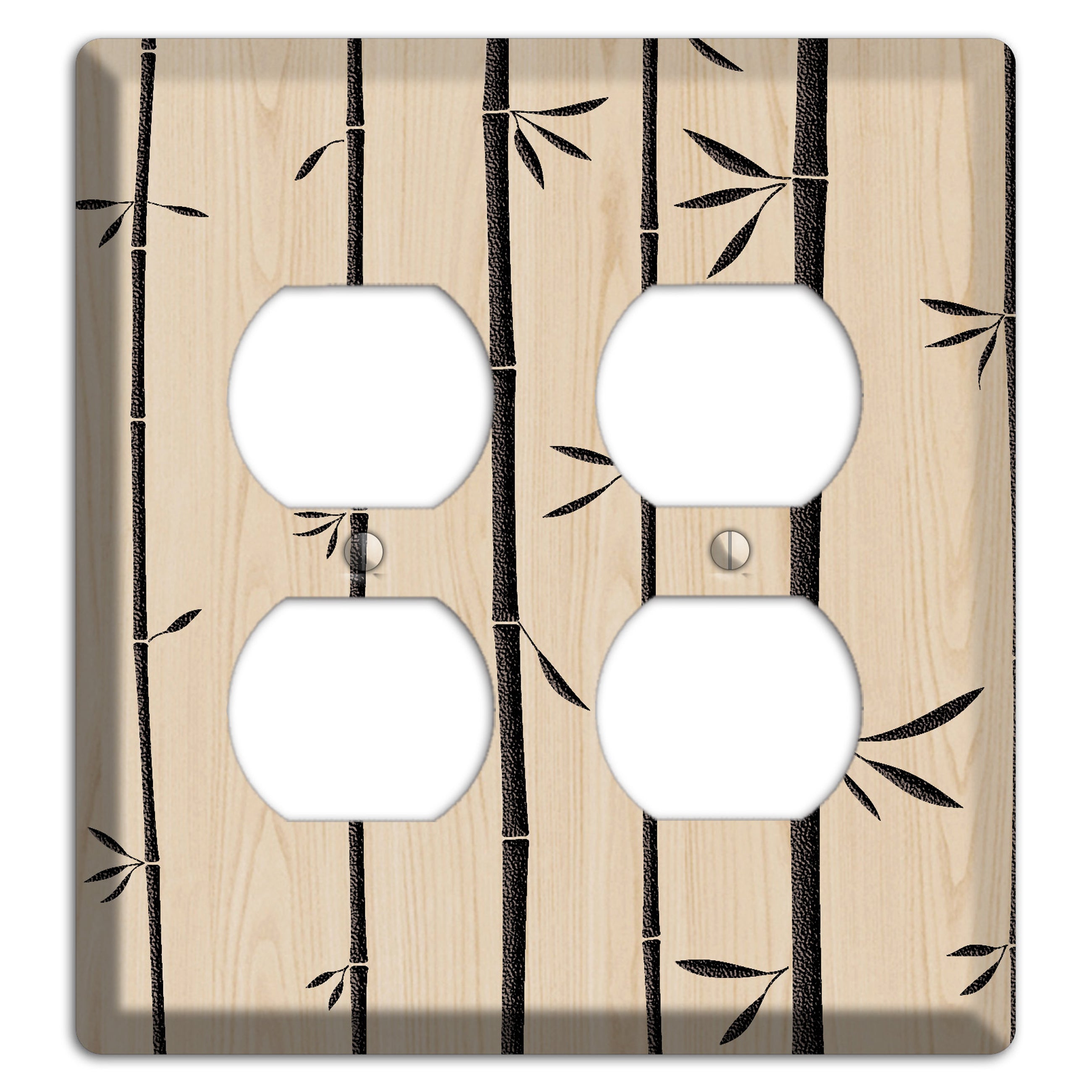 Bamboo Wood Lasered 2 Duplex Wallplate