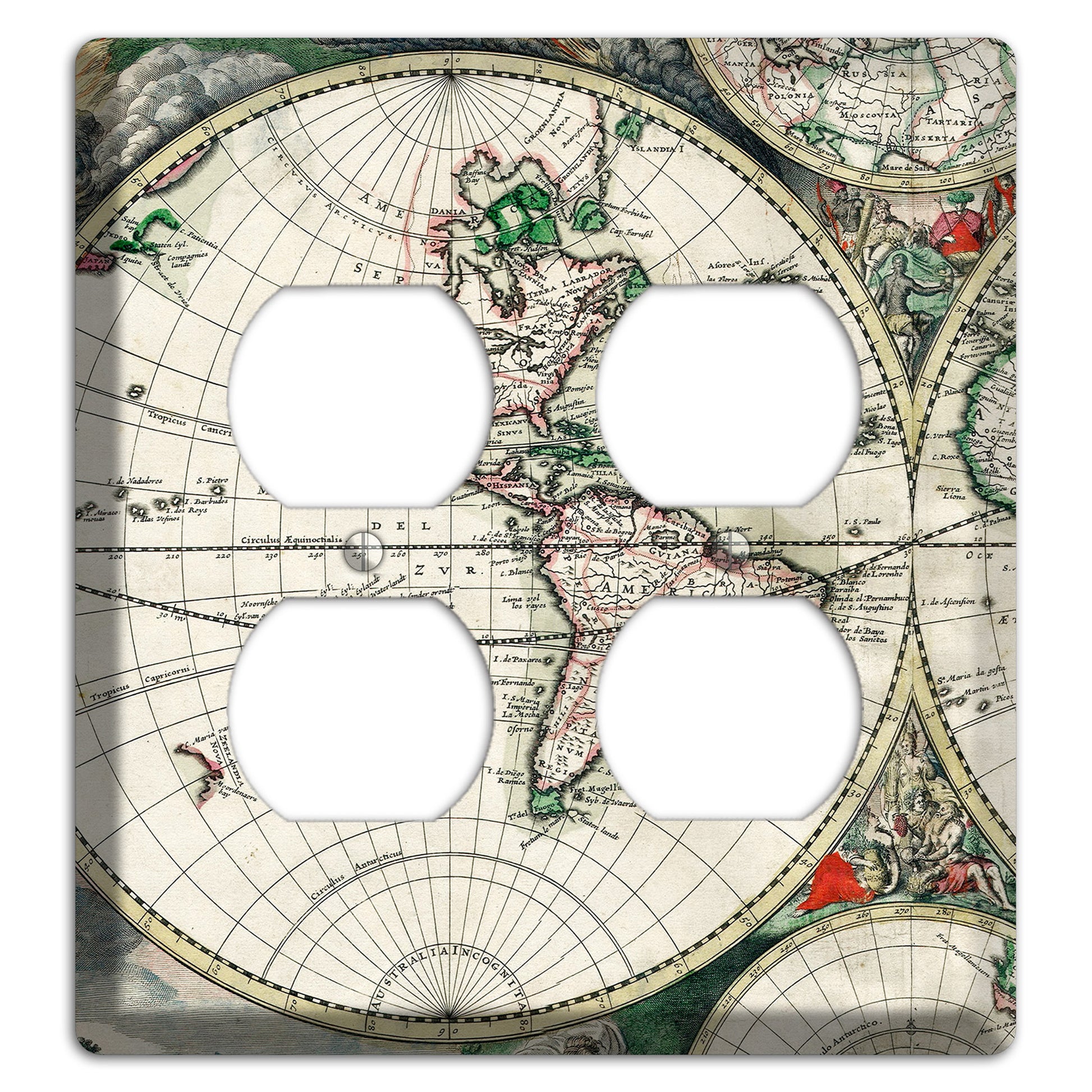 Global Map 2 Duplex Wallplate