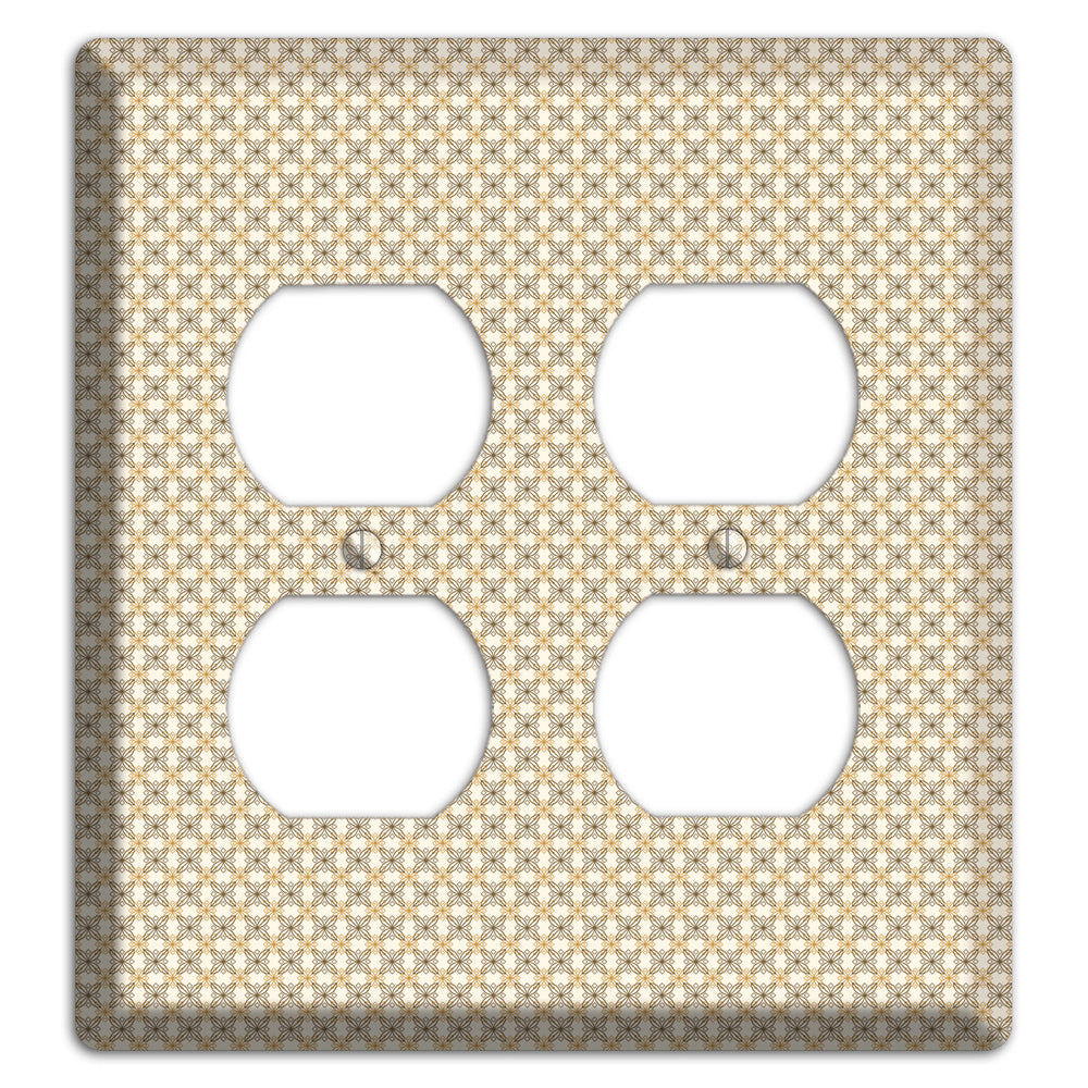 Multi Beige Tiled Arabesque 2 Duplex Wallplate