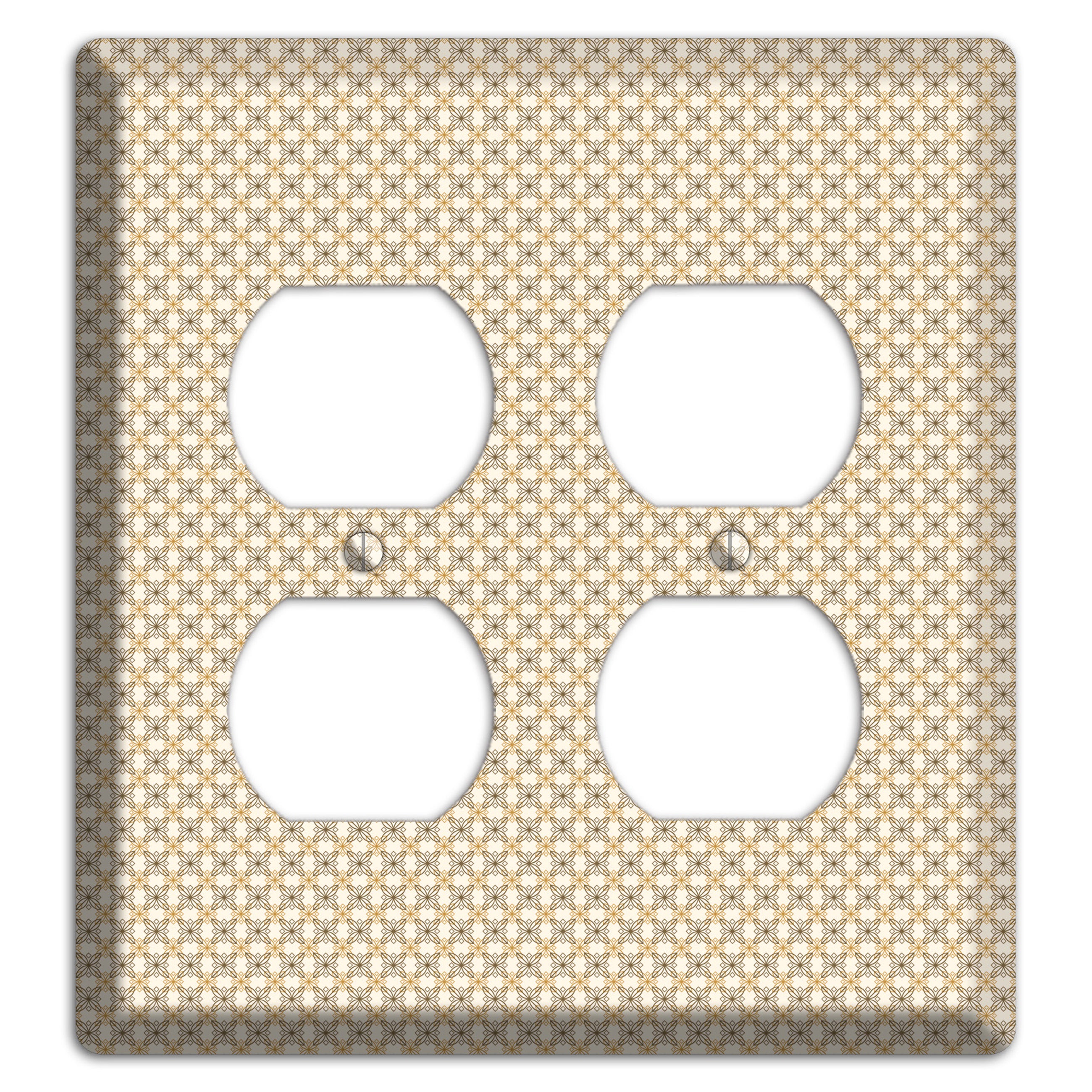 Multi Beige Tiled Arabesque 2 Duplex Wallplate