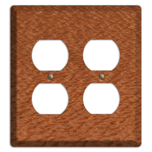 Lacewood Wood 2 Duplex Outlet Cover Plate