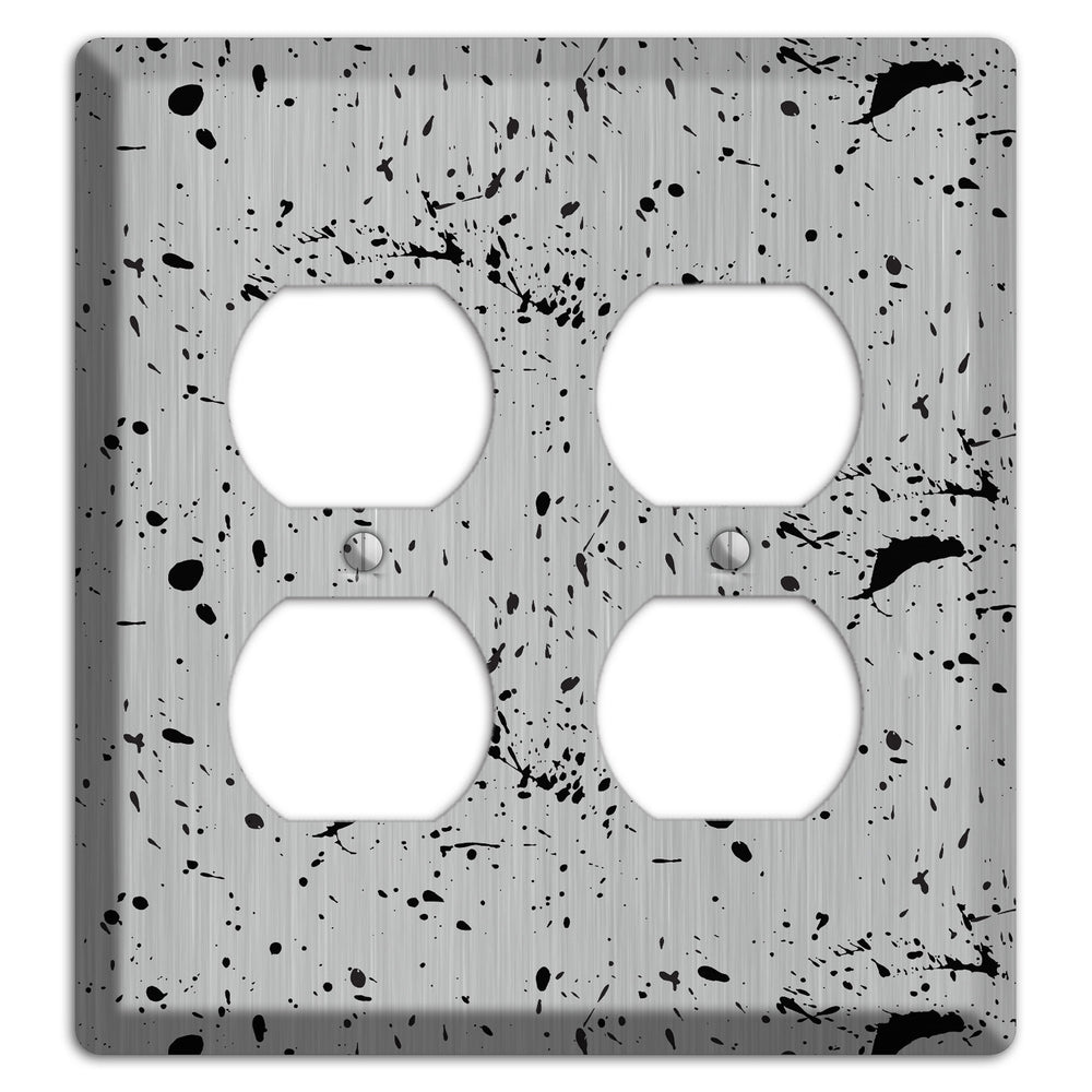 Ink Splash 5 Stainless Steel 2 Duplex Wallplate