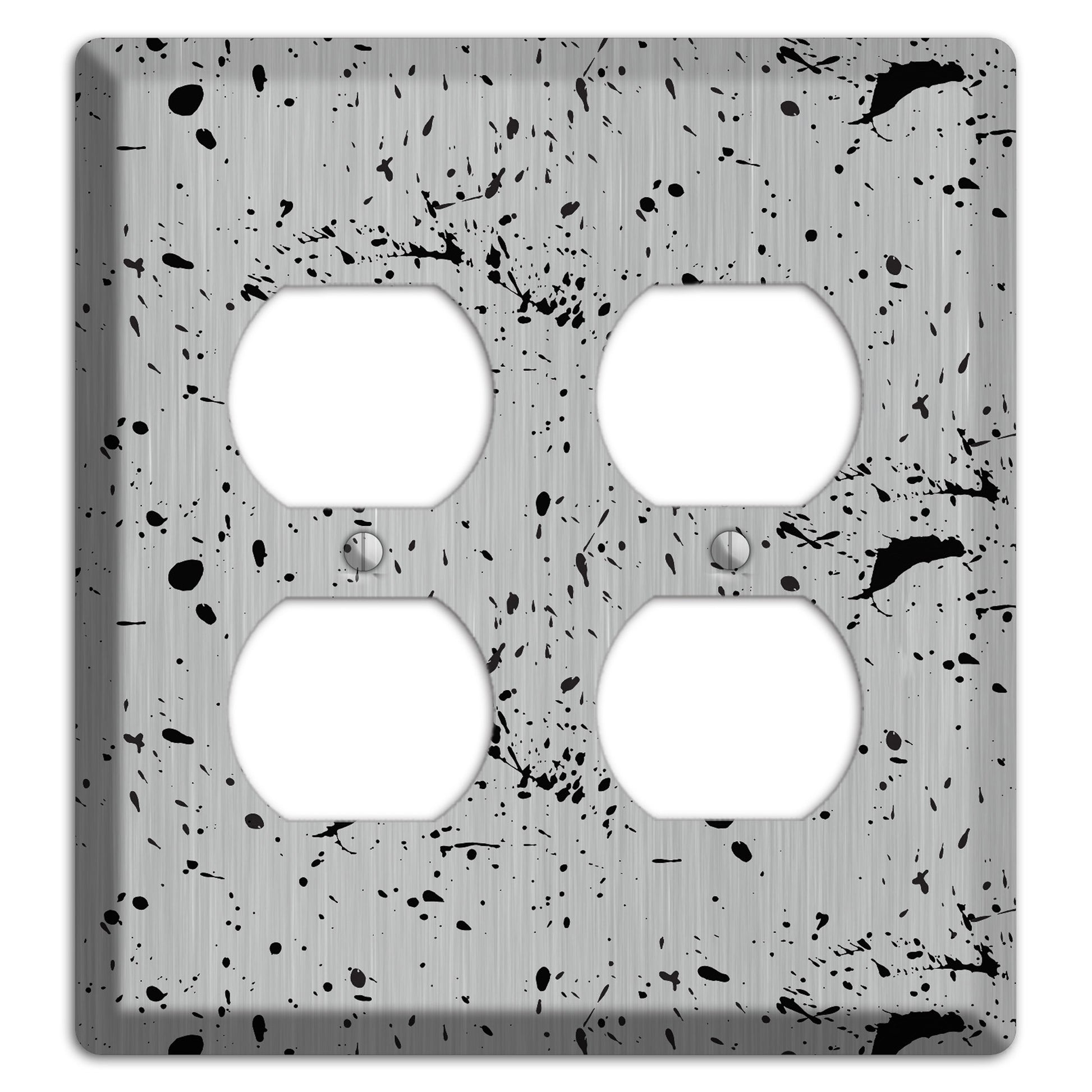 Ink Splash 5 Stainless 2 Duplex Wallplate