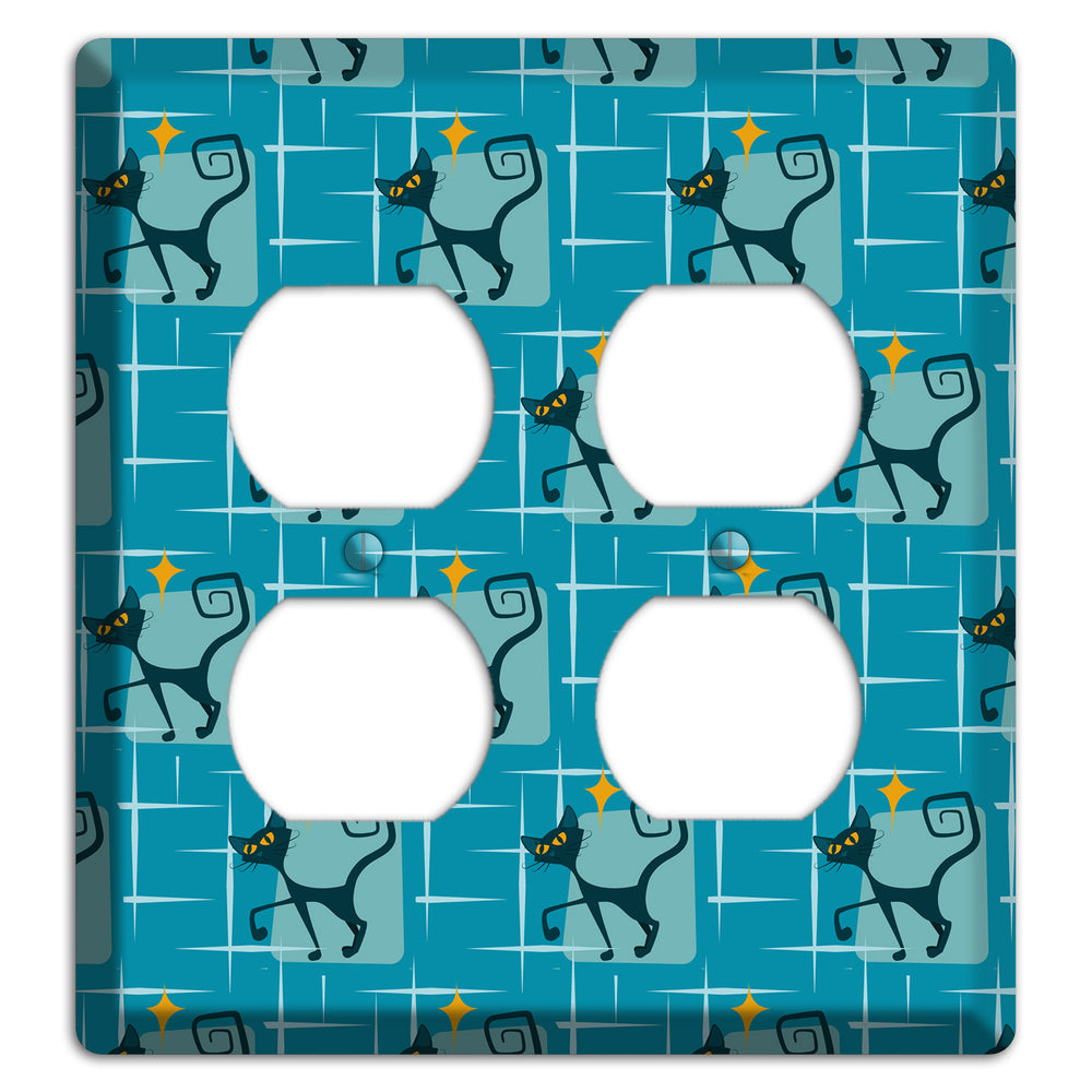 Teal Kitties 2 Duplex Wallplate