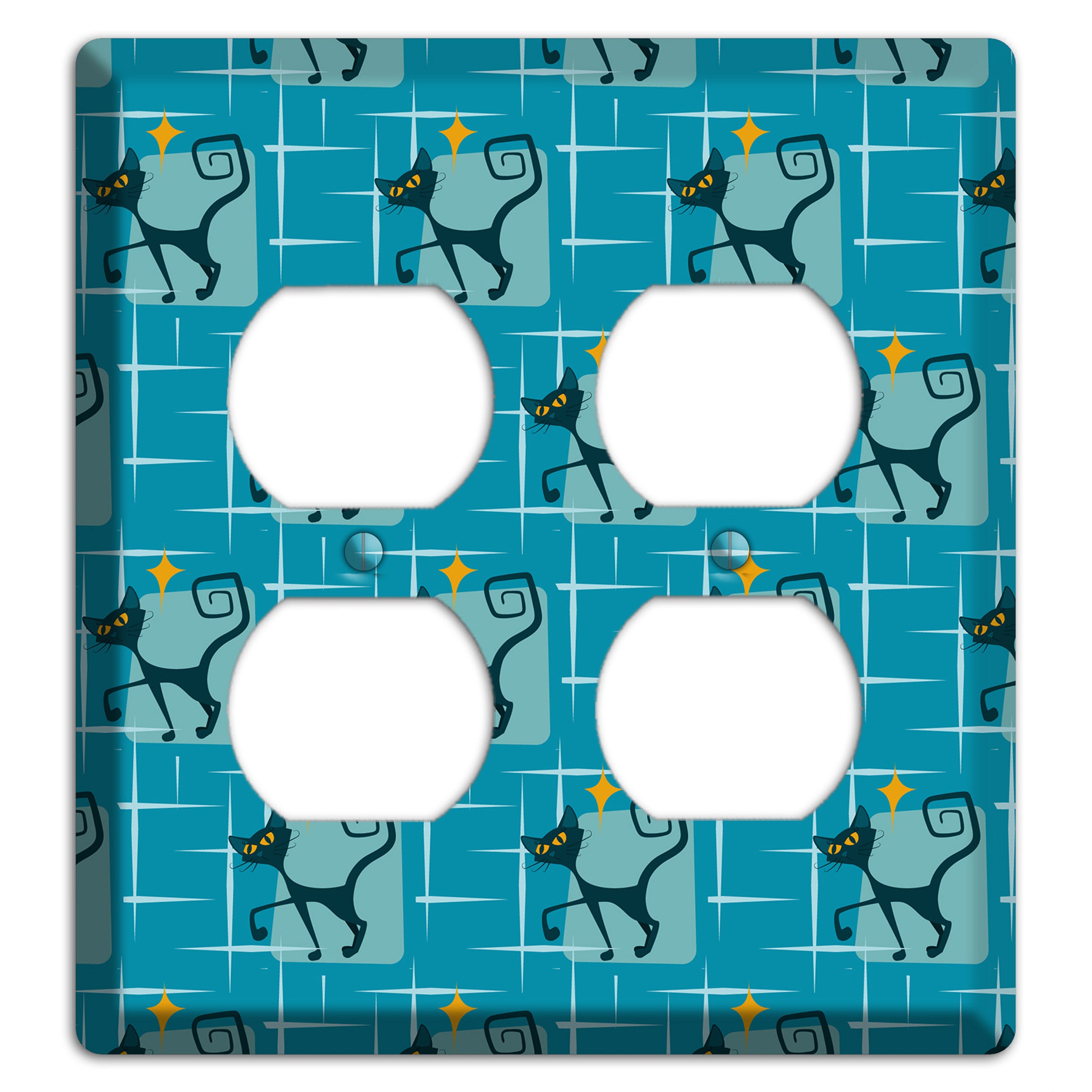 Teal Kitties 2 Duplex Wallplate