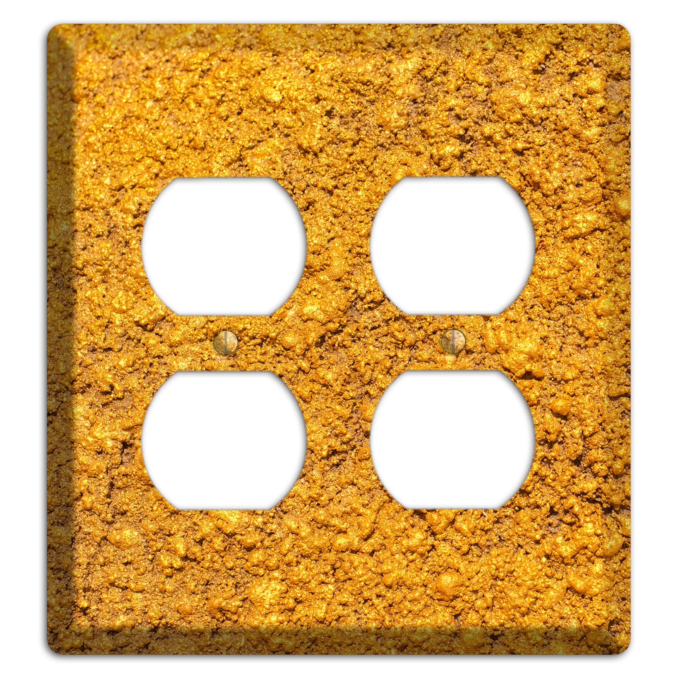 Yellow Textured Concrete 2 Duplex Wallplate
