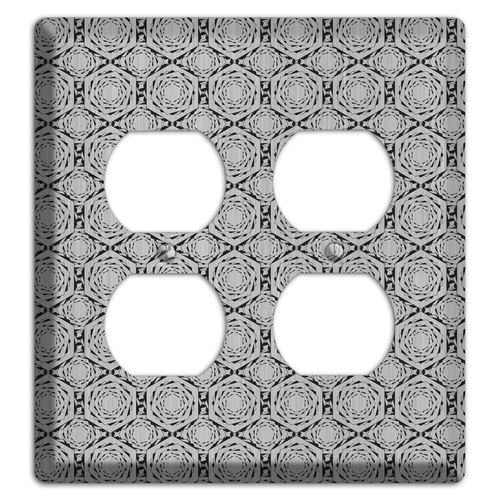 Overly Hexagon Rotation Stainless Steel 2 Duplex Wallplate